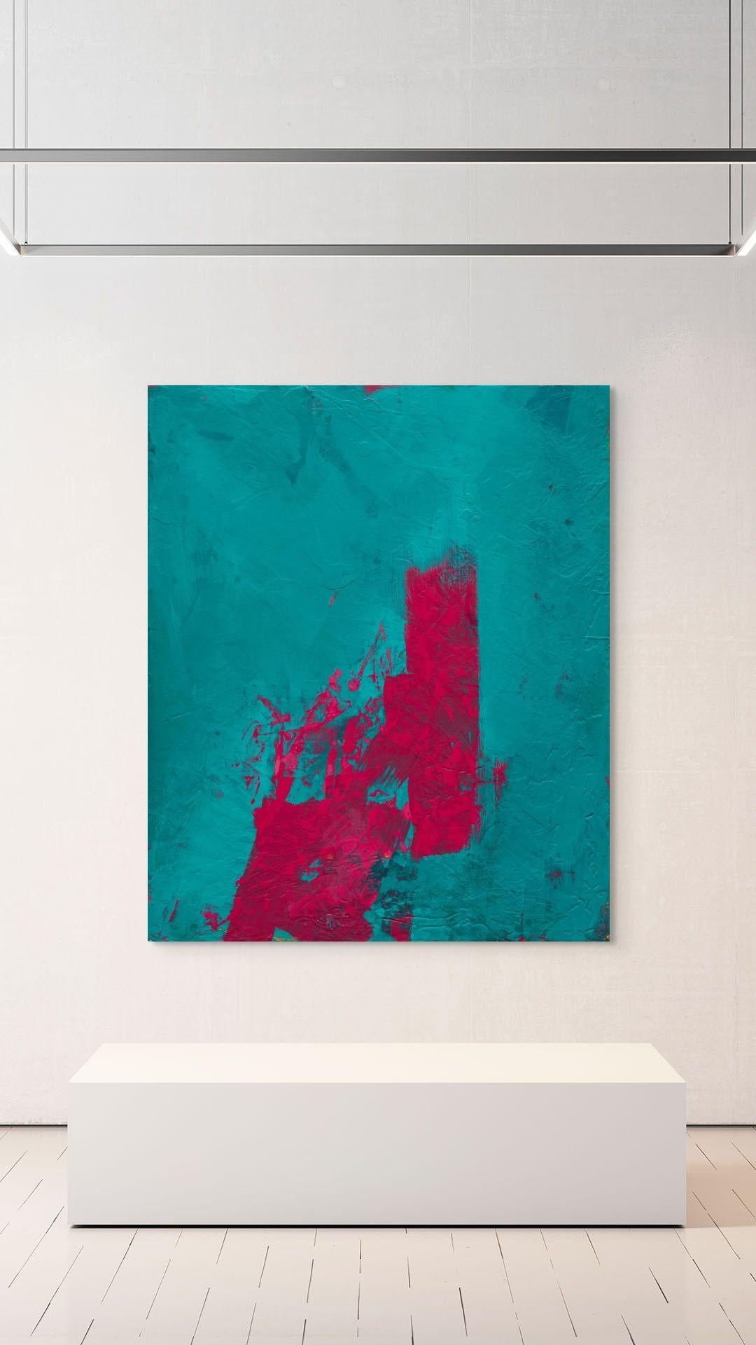„Painting in Blue and Pink No. 1“ (2024) Original, Abstraktes Acrylgemälde im Angebot 5