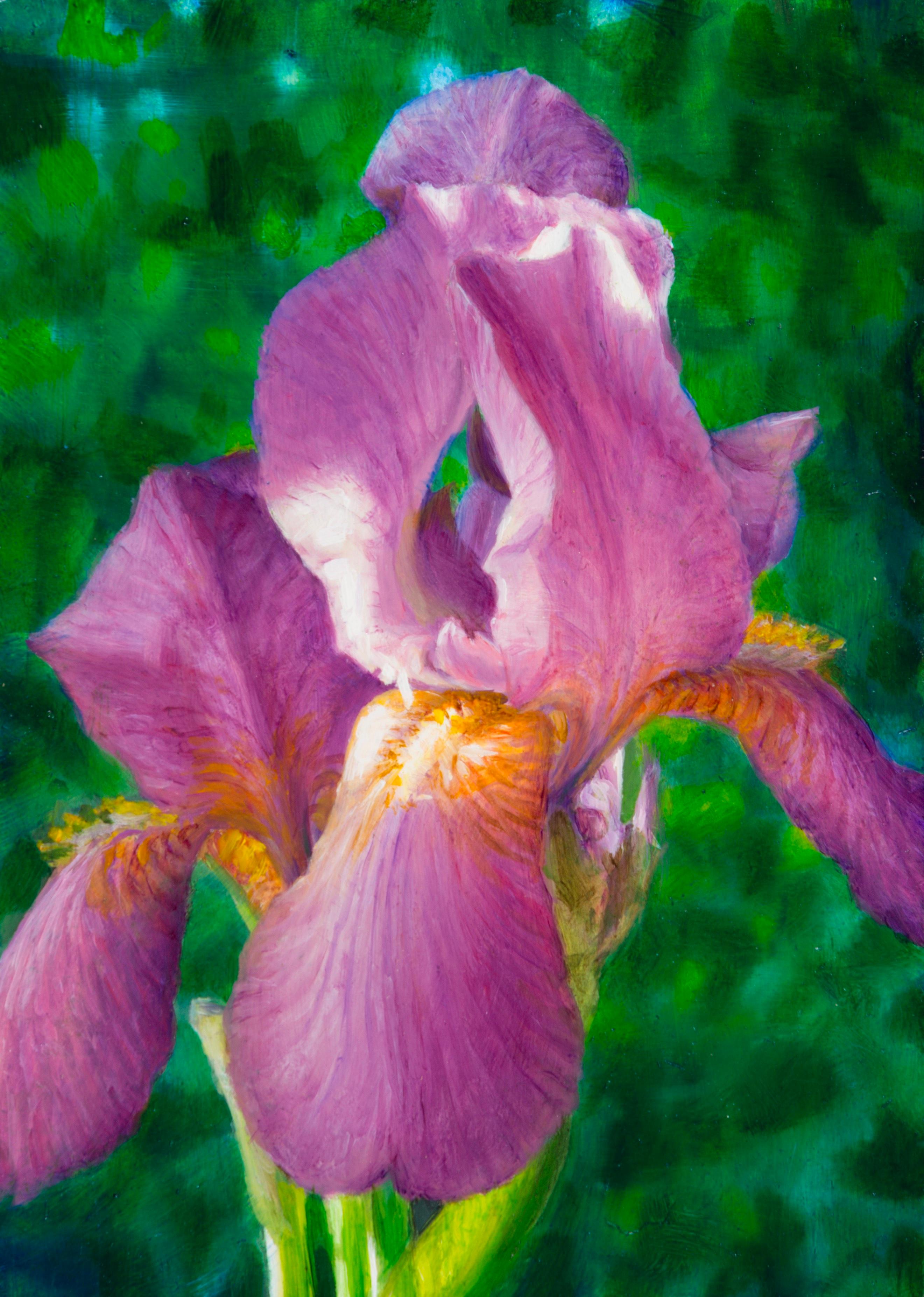 Gregory Blocks (USA) "Resplendence" (2024) ist ein handgefertigtes Original-Ölgemälde, das eine leuchtend rosa Blume vor einem verschwommenen grünen Hintergrund zeigt.

Über den Künstler:
Gregory wurde 1986 in Kansas City, Missouri, geboren und zog