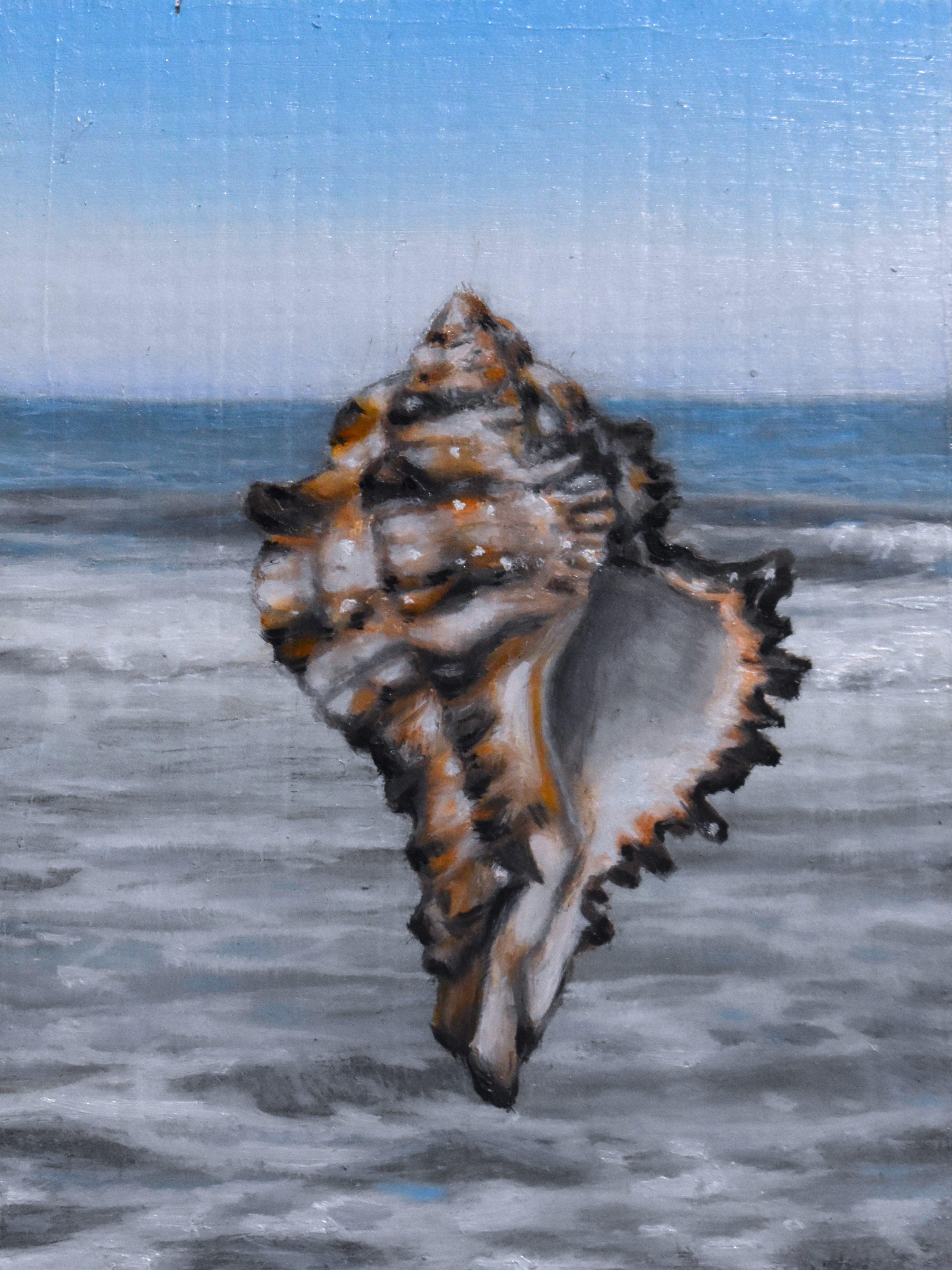 Gregory Block Still-Life Painting - "Shell 3, " Oil Painting