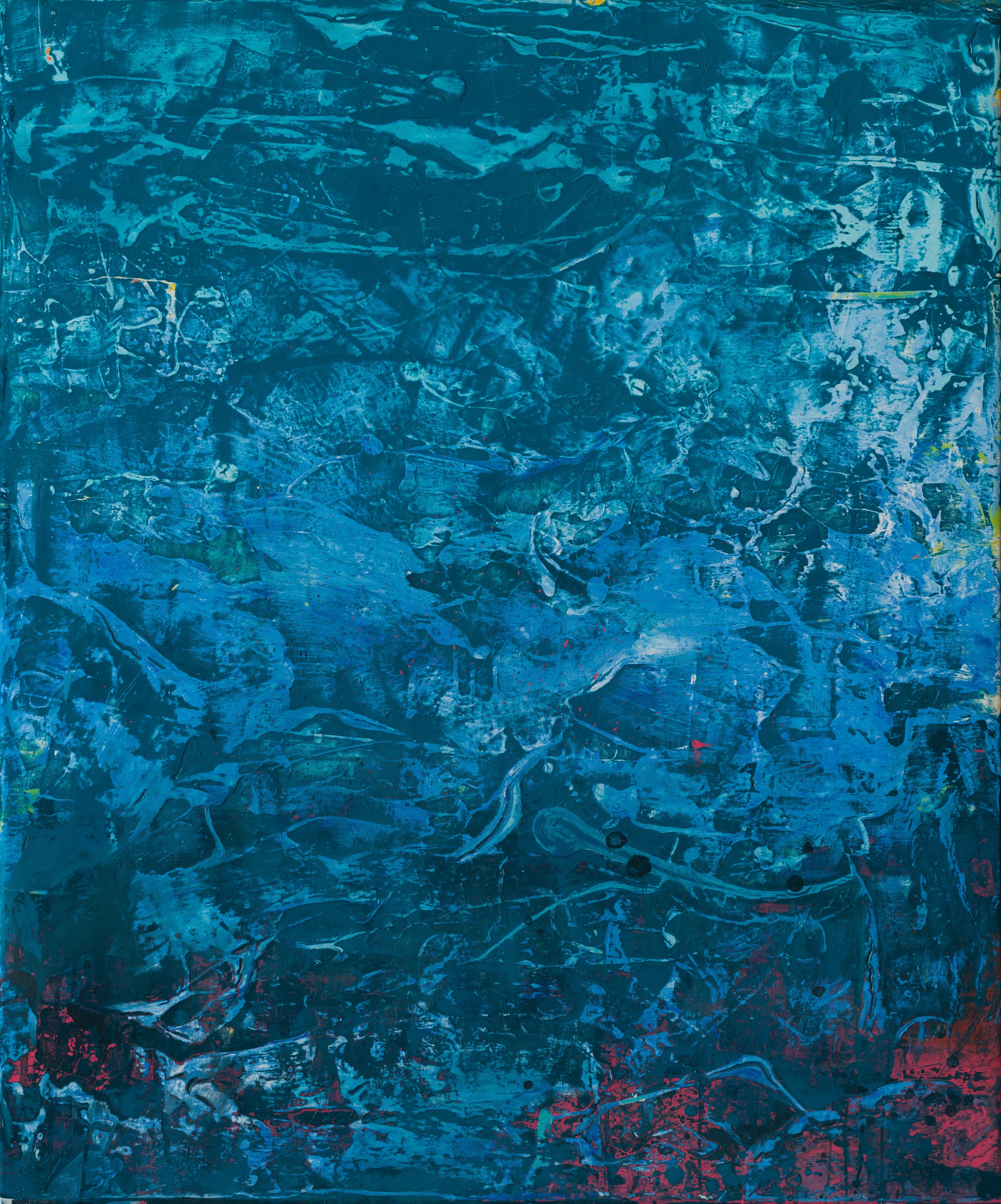 "Tangled up in Blue" - Abstract Expressionist Color Play, Acrylic Painting