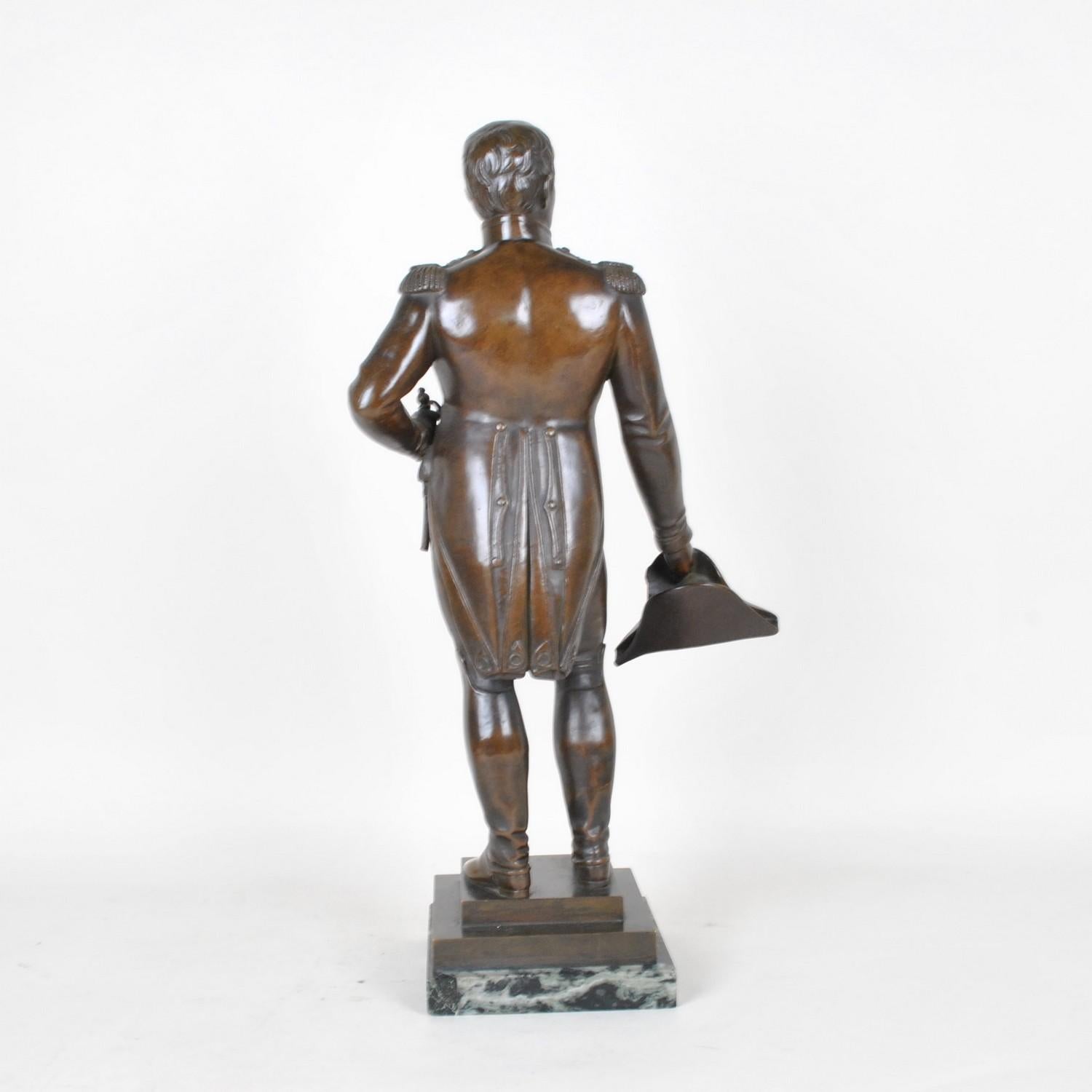 French Gregory, Bonaparte Standing, Signed Bronze, 19th Century