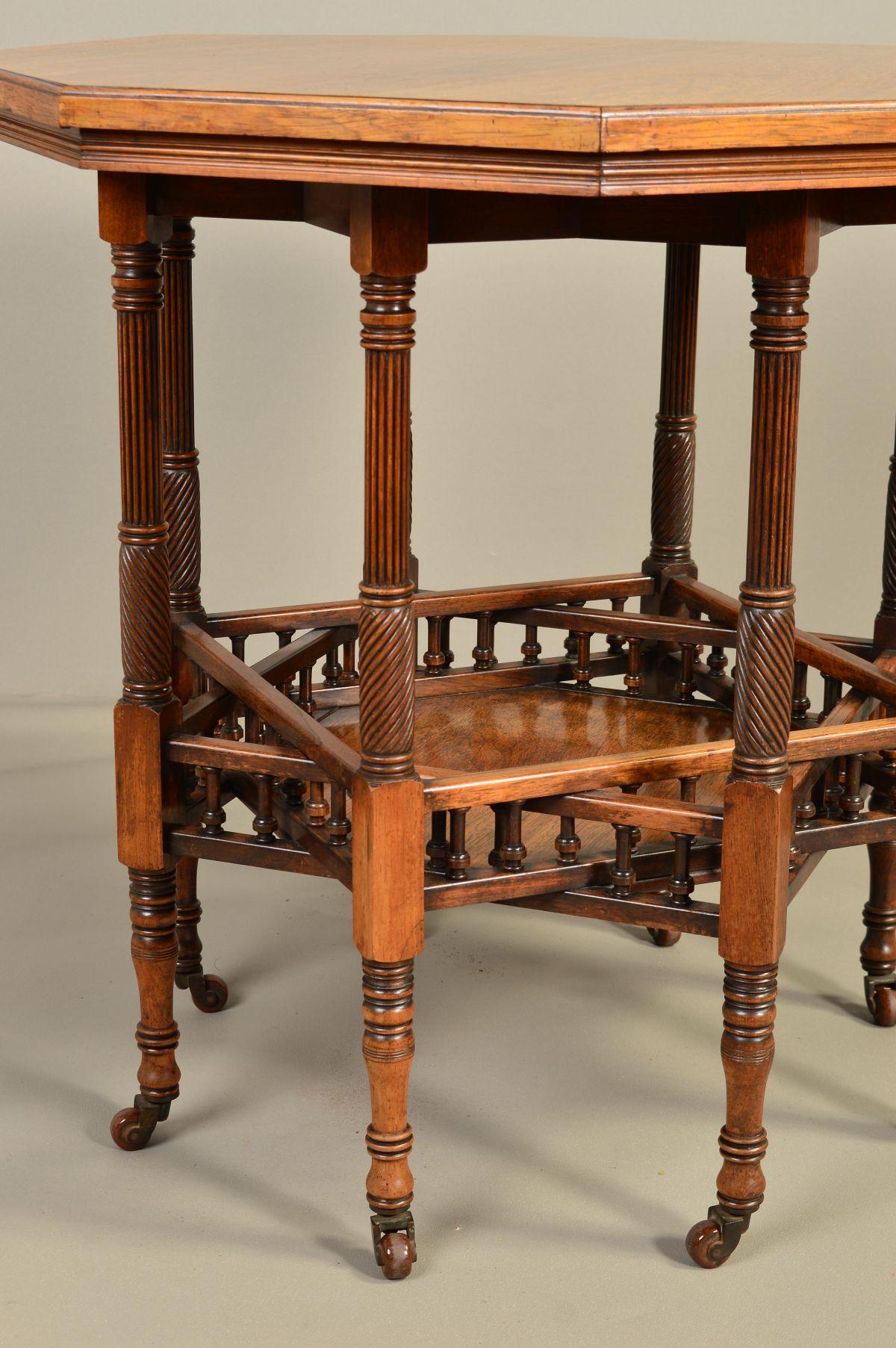 Hand-Crafted Gregory & Co Aesthetic Movement Eight Leg Octagonal Library Centre or Side Table