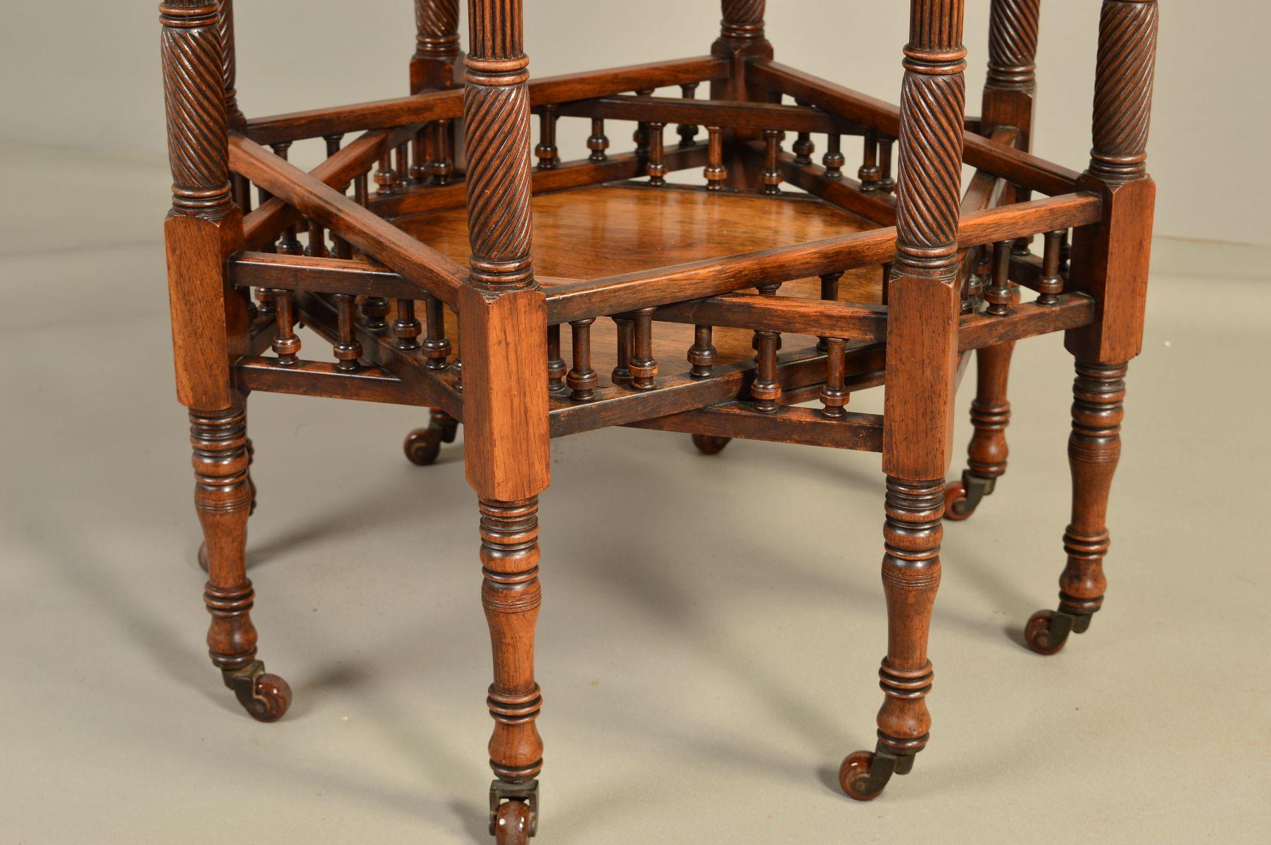 Late 19th Century Gregory & Co Aesthetic Movement Eight Leg Octagonal Library Centre or Side Table