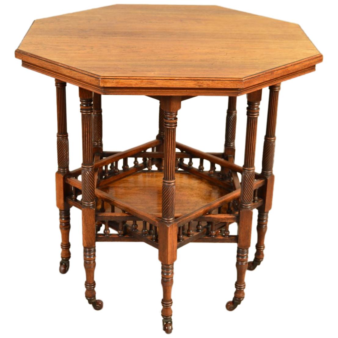 Gregory & Co Aesthetic Movement Eight Leg Octagonal Library Centre or Side Table