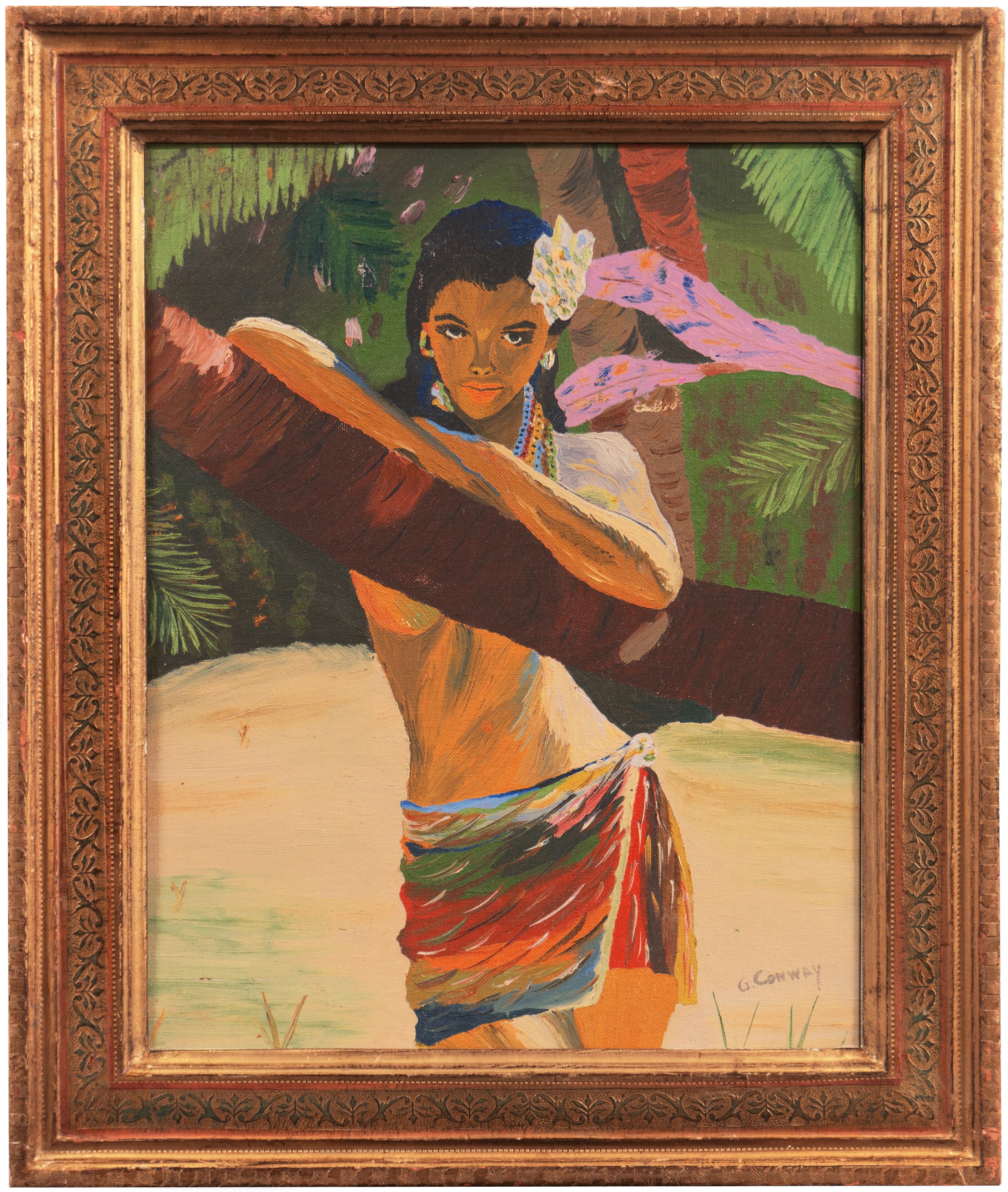 'Tropical Beach Beauty', Long Beach Art Association, Fiji, Pacific, South Seas - Painting by Gregory Conway