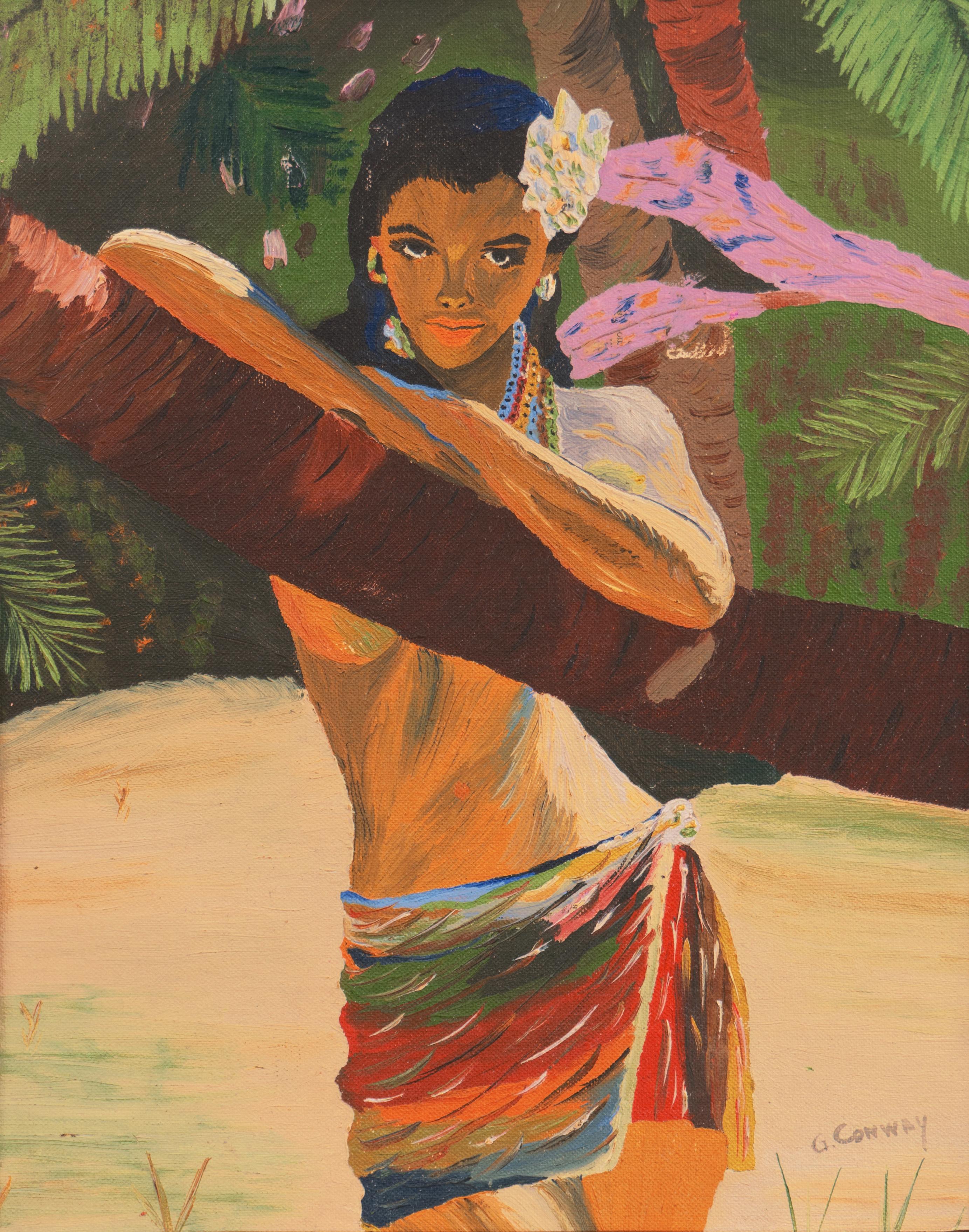 Gregory Conway Figurative Painting - 'Tropical Beach Beauty', Long Beach Art Association, Fiji, Pacific, South Seas