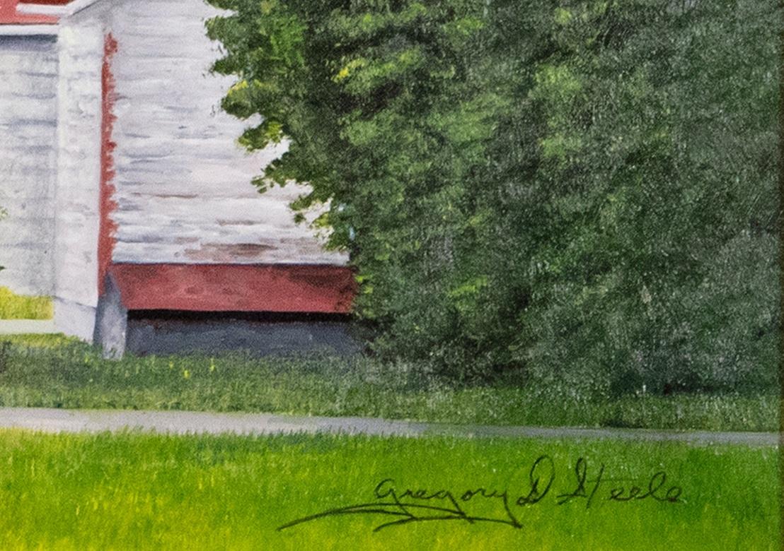 'Door County Lighthouse, Cana Island' Original Oil Painting Signed by Artist For Sale 1