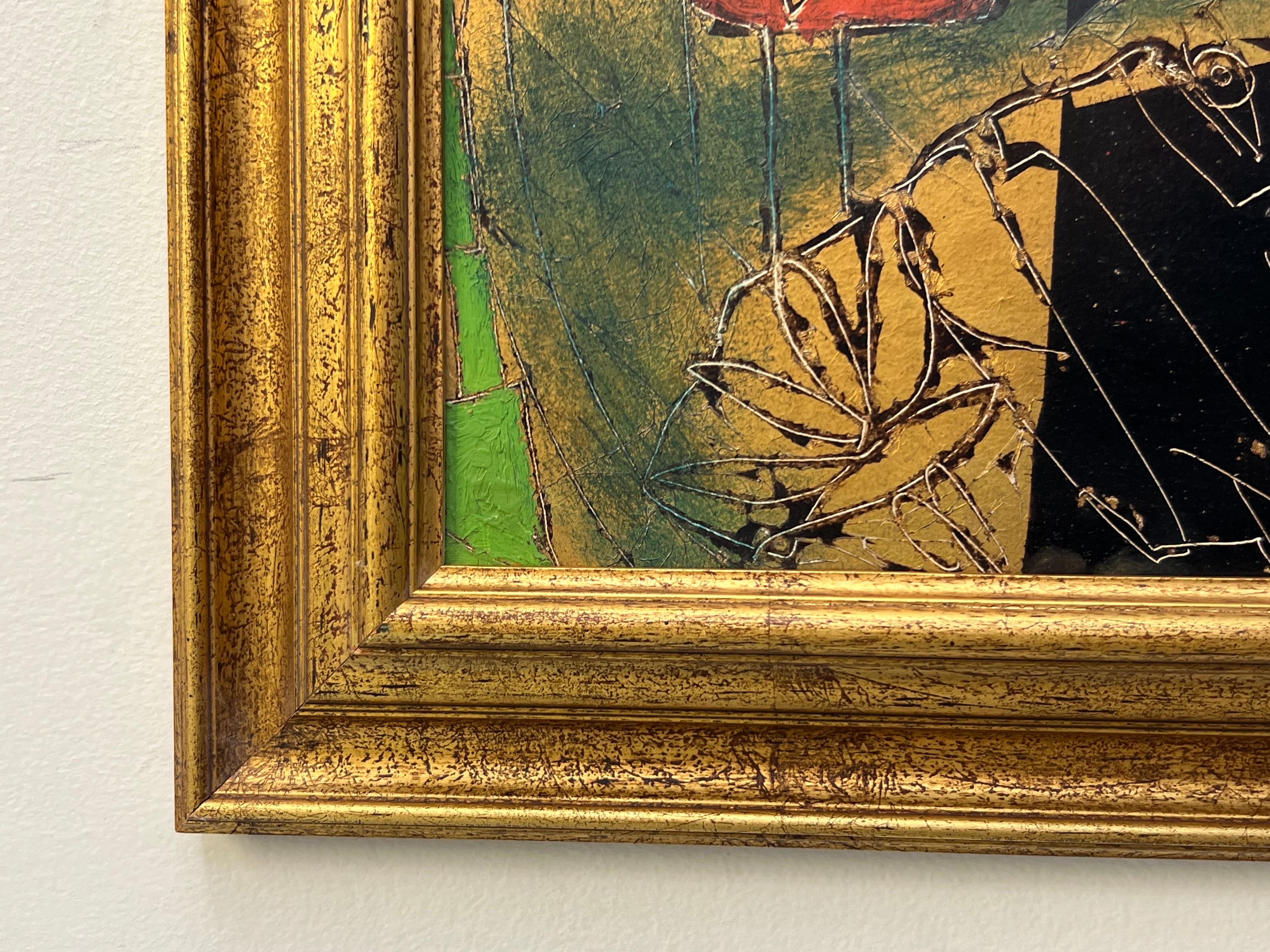 Gregory Fink Oil and Gold Leaf Abstract Painting For Sale 2