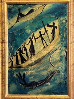 Gregory Fink Pittura a olio e foglia d'oro su tavola