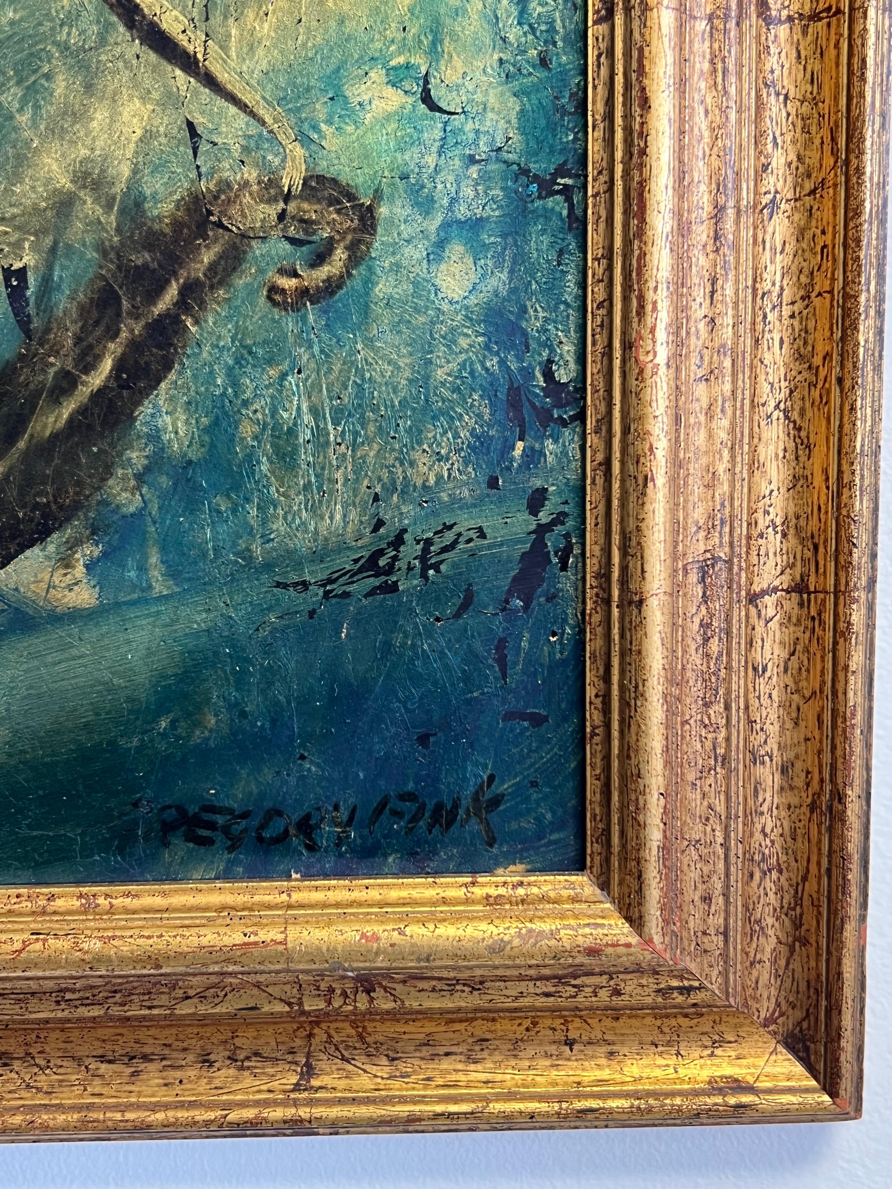 Gregory Fink Pittura a olio e foglia d'oro su tavola In condizioni buone in vendita a Miami, FL