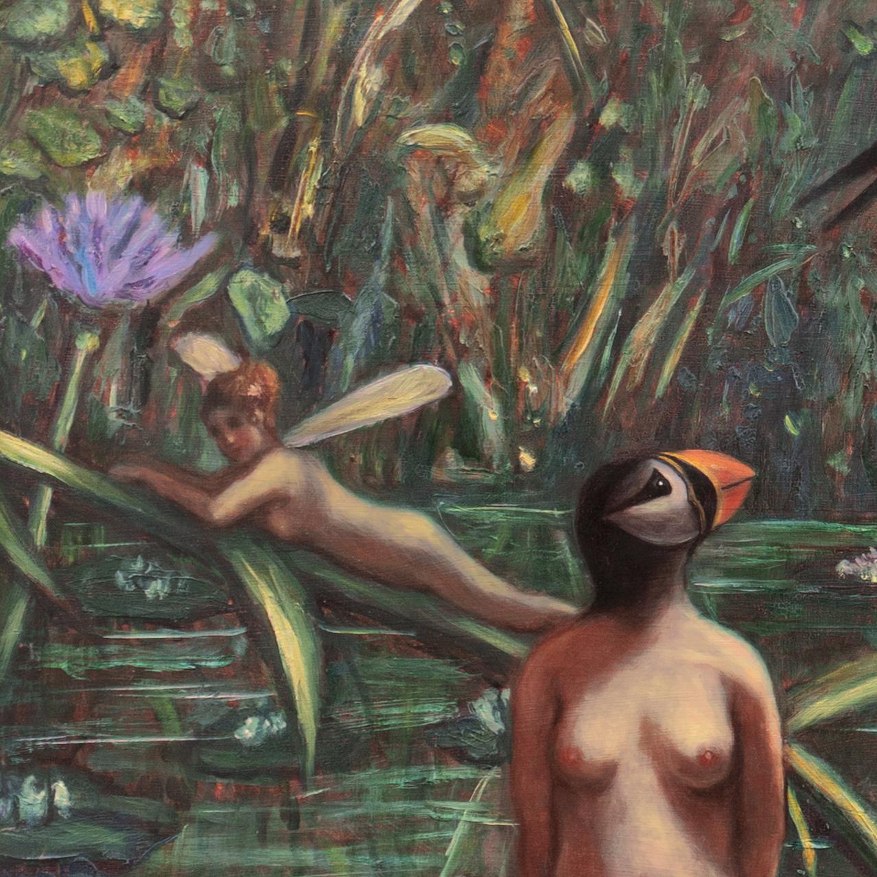 'Tea Party', New York Art Students League, Fechin Institute, Santa Fe, Olio di grandi dimensioni in vendita 2