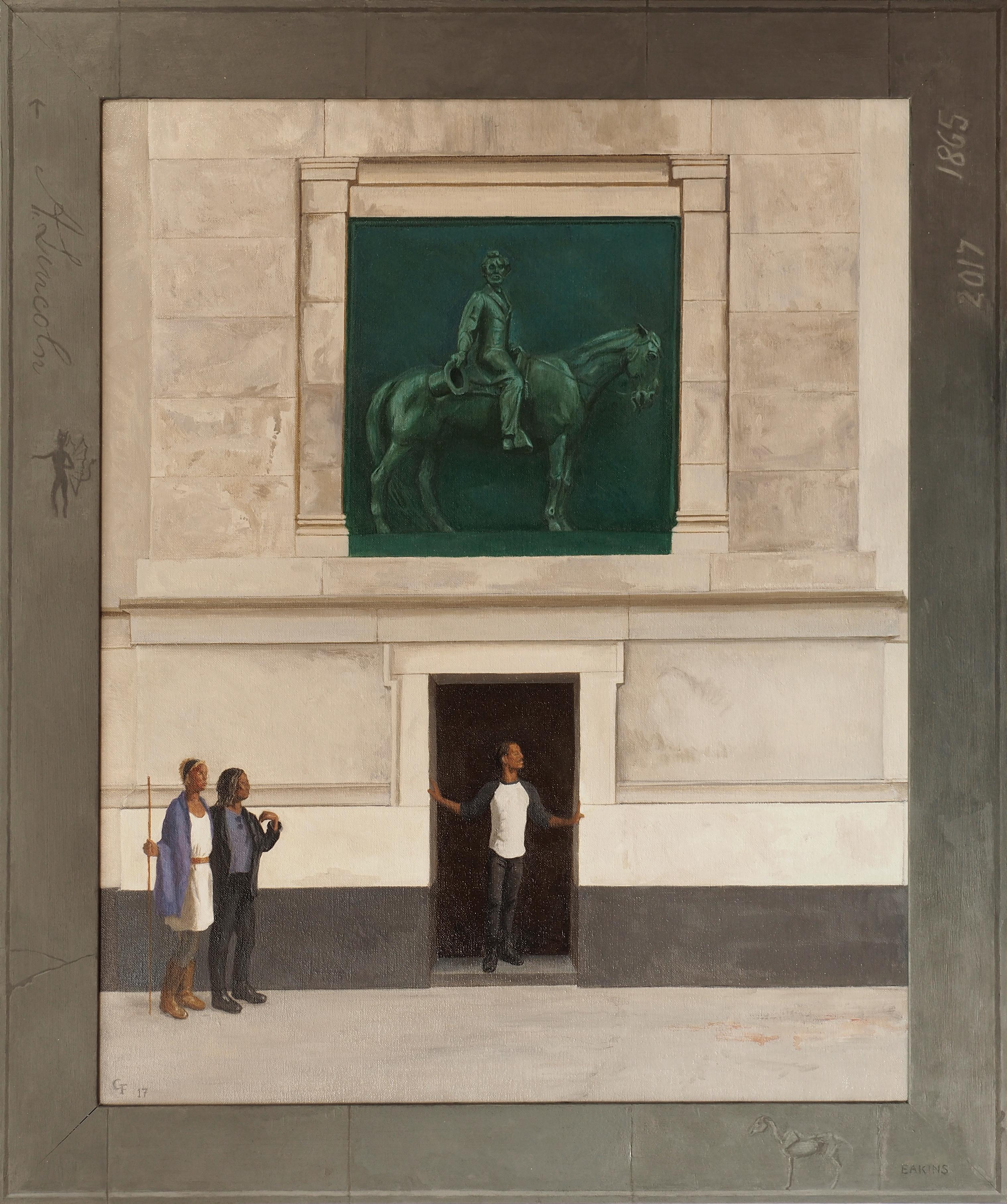 América 2017, Nueva York, arquitectura urbana, color sutil - Painting de Gregory Frux