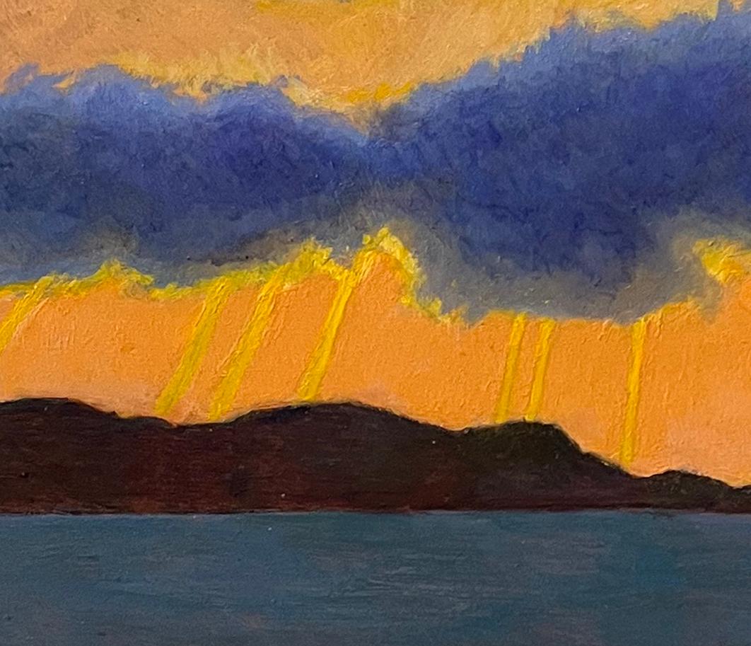 Norway II, colorful sky sunrise sunset seascape nature  - Painting by Gregory Frux
