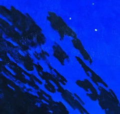Norway III,  dark blues and blacks, night sky