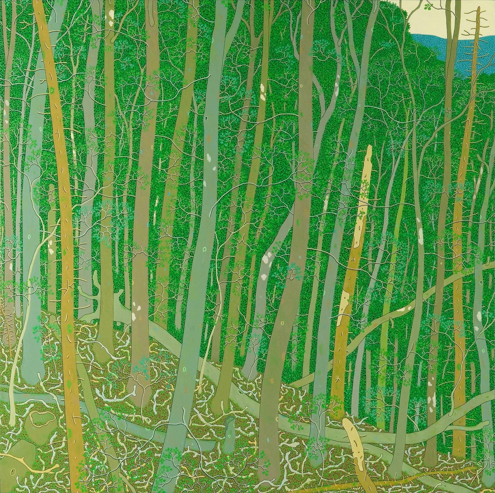 Une vue de Slaters Ridge Wyatt Mountain - Paysage forestier contemporain, 2015