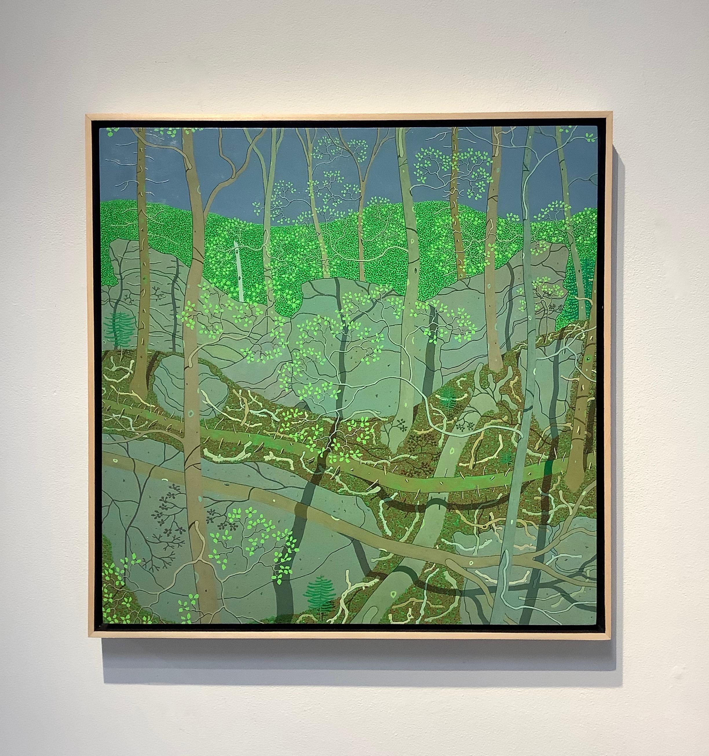 Aprile Green Wyatt Mountain - Foresta di primavera Virginia Landscape Green Trees, 2019 in vendita 5