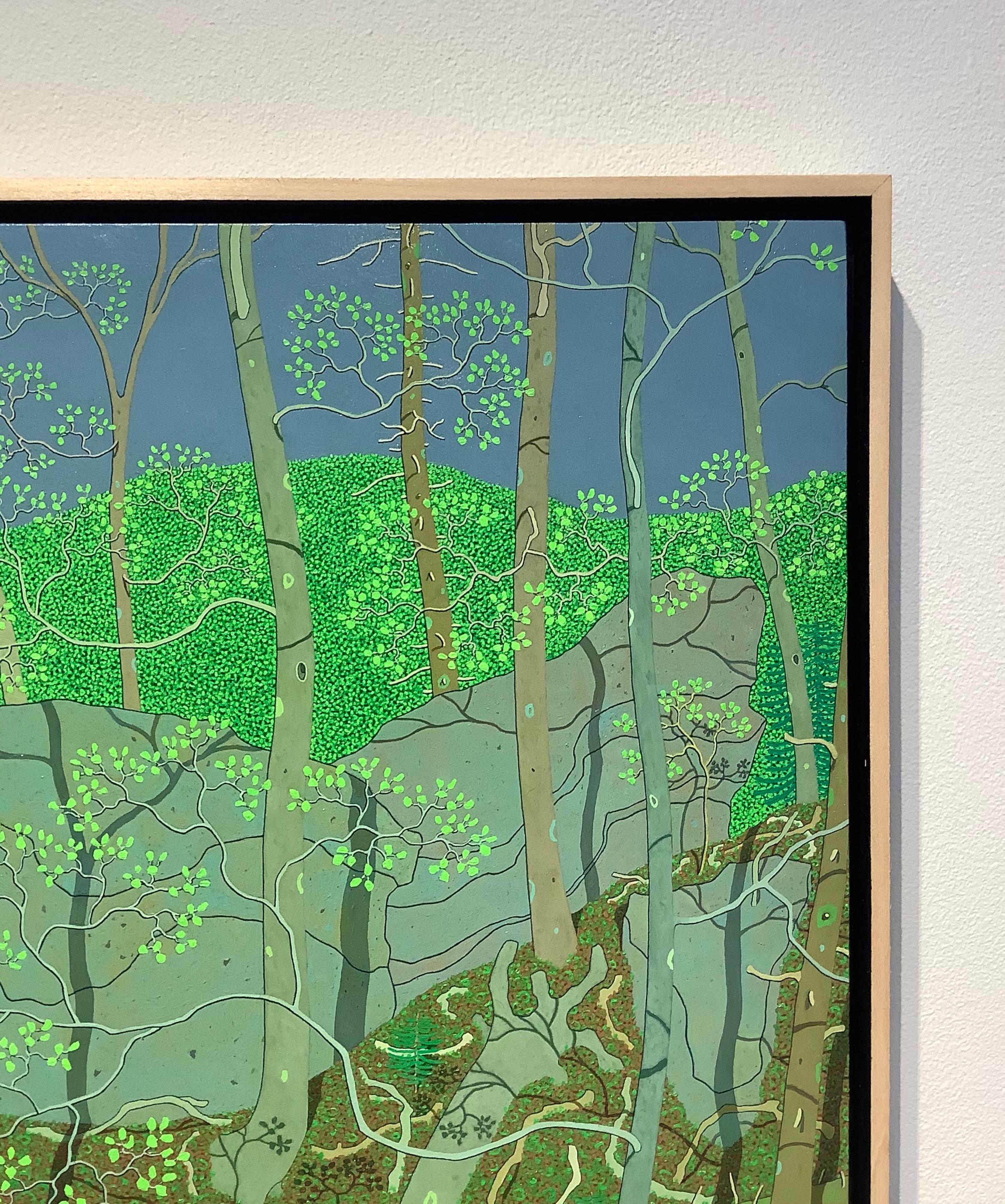 Aprile Green Wyatt Mountain - Foresta di primavera Virginia Landscape Green Trees, 2019 in vendita 3