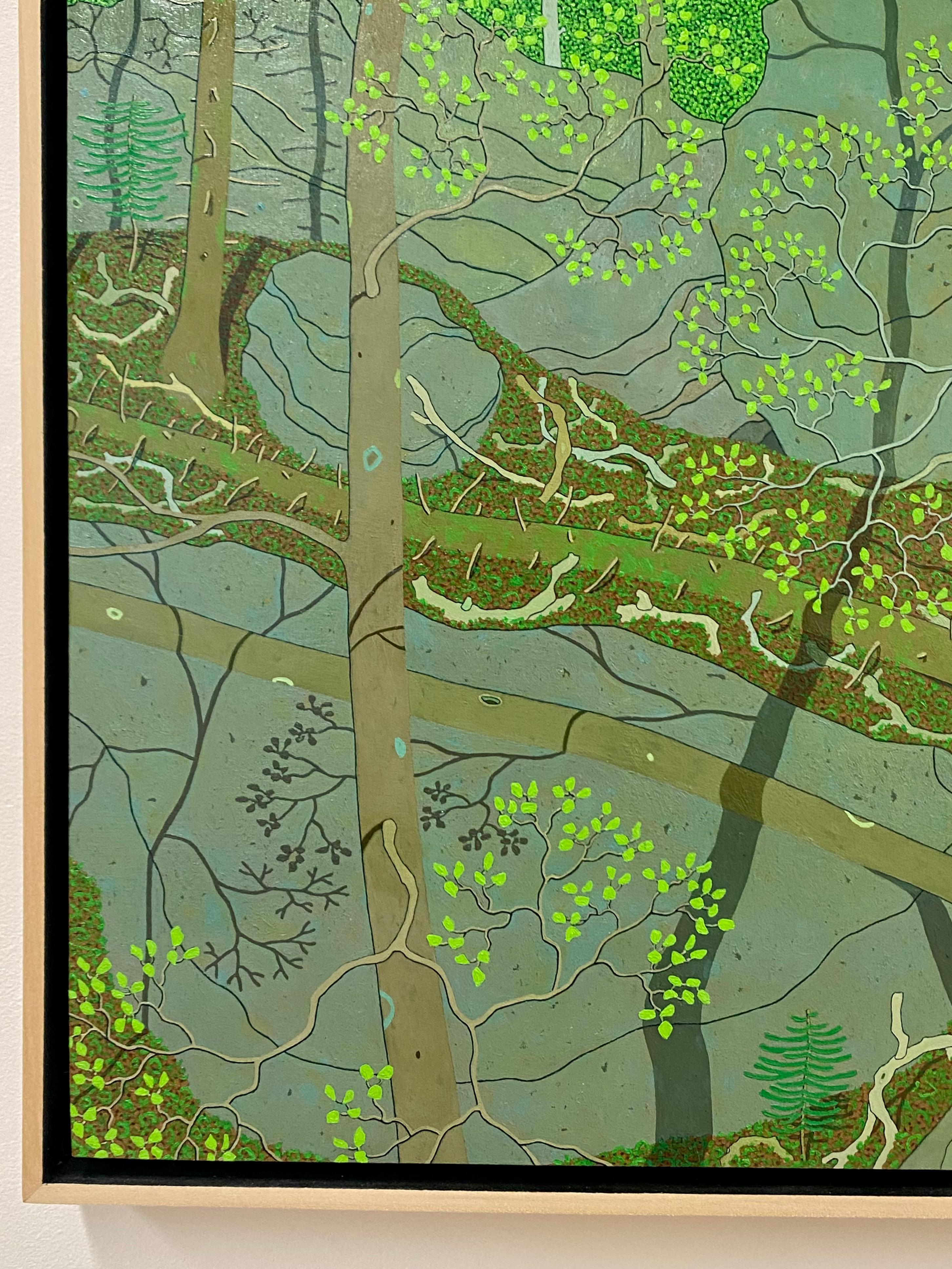 Aprile Green Wyatt Mountain - Foresta di primavera Virginia Landscape Green Trees, 2019 in vendita 4