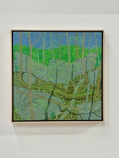 April Green Wyatt Mountain - Frühlingswald Virginia Landschaft Felsen Bäume, 2019