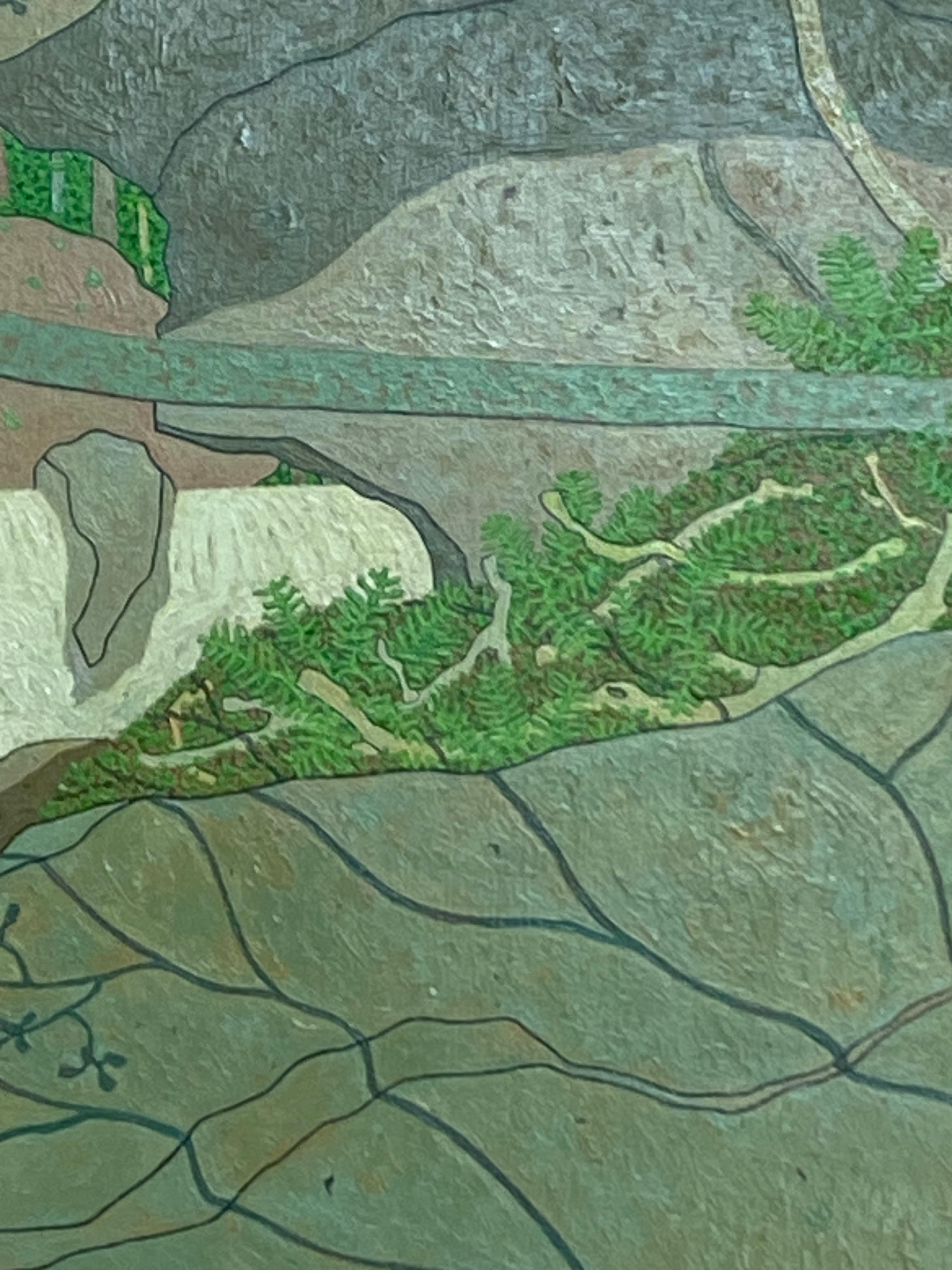 August Cascade Wyatt Mountain, Forest Virginia Landscape, Green Trees, Gray Rock For Sale 3