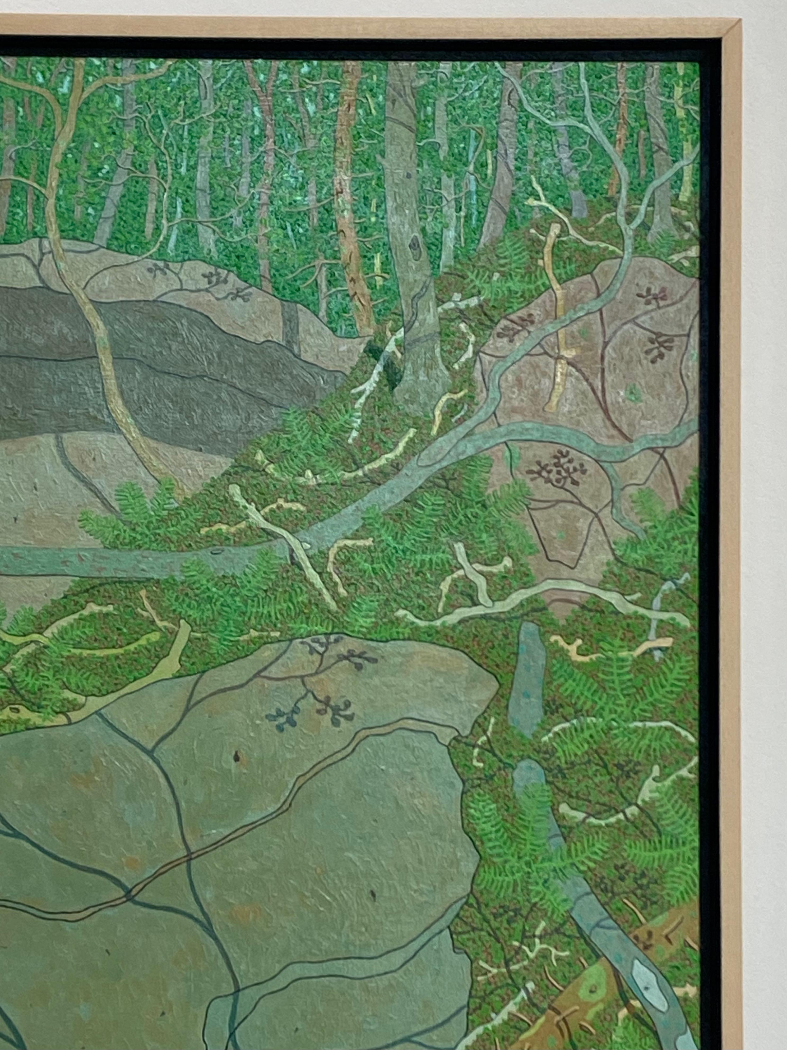 August Cascade Wyatt Mountain, Forest Virginia Landscape, Green Trees, Gray Rock For Sale 5