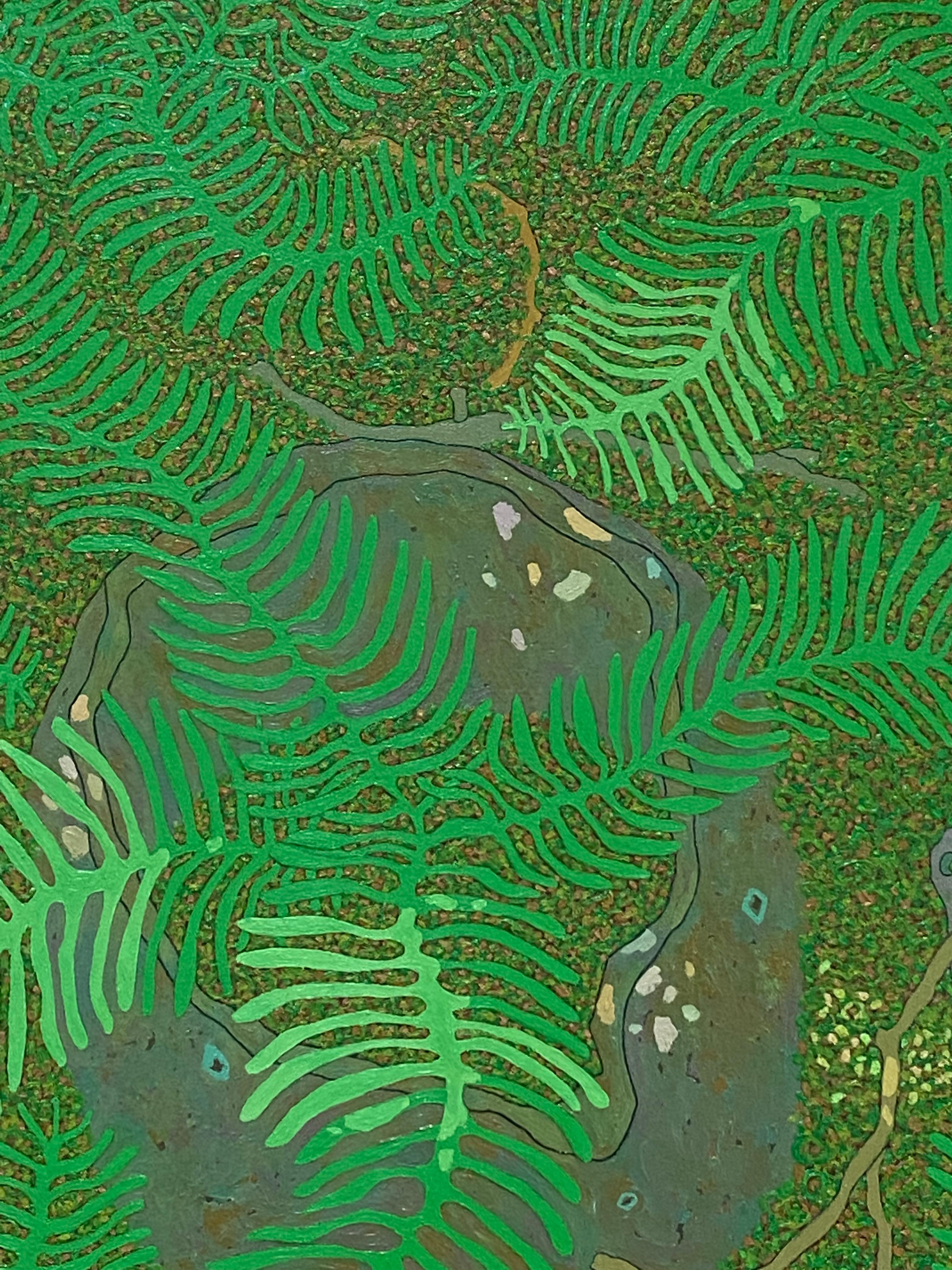 Helechos June Wyatt Mountain - Paisaje Contemporáneo Bosque Verde de Verano, 2021 en venta 3