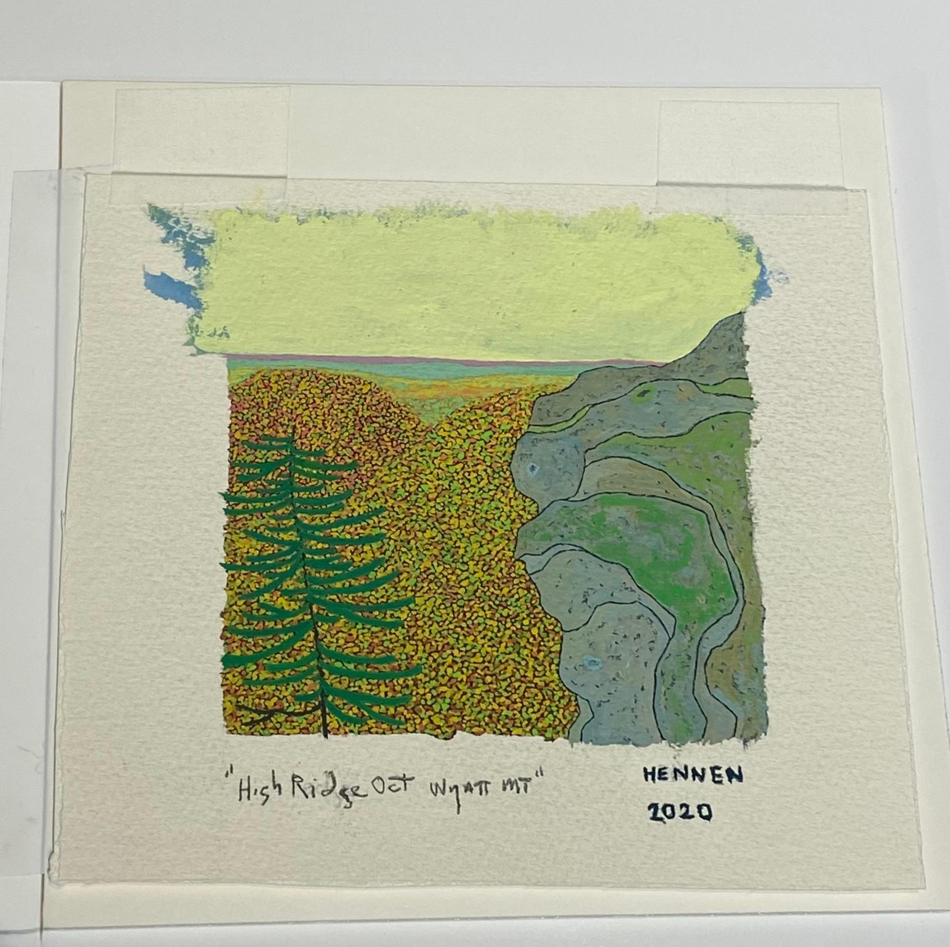 High Ridge - October Landscape Mountain Pine Yellow Autumn Leaves Virginia, 2020 For Sale 13