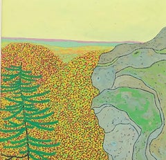 High Ridge - October Landscape Mountain Pine Yellow Autumn Leaves Virginia, 2020