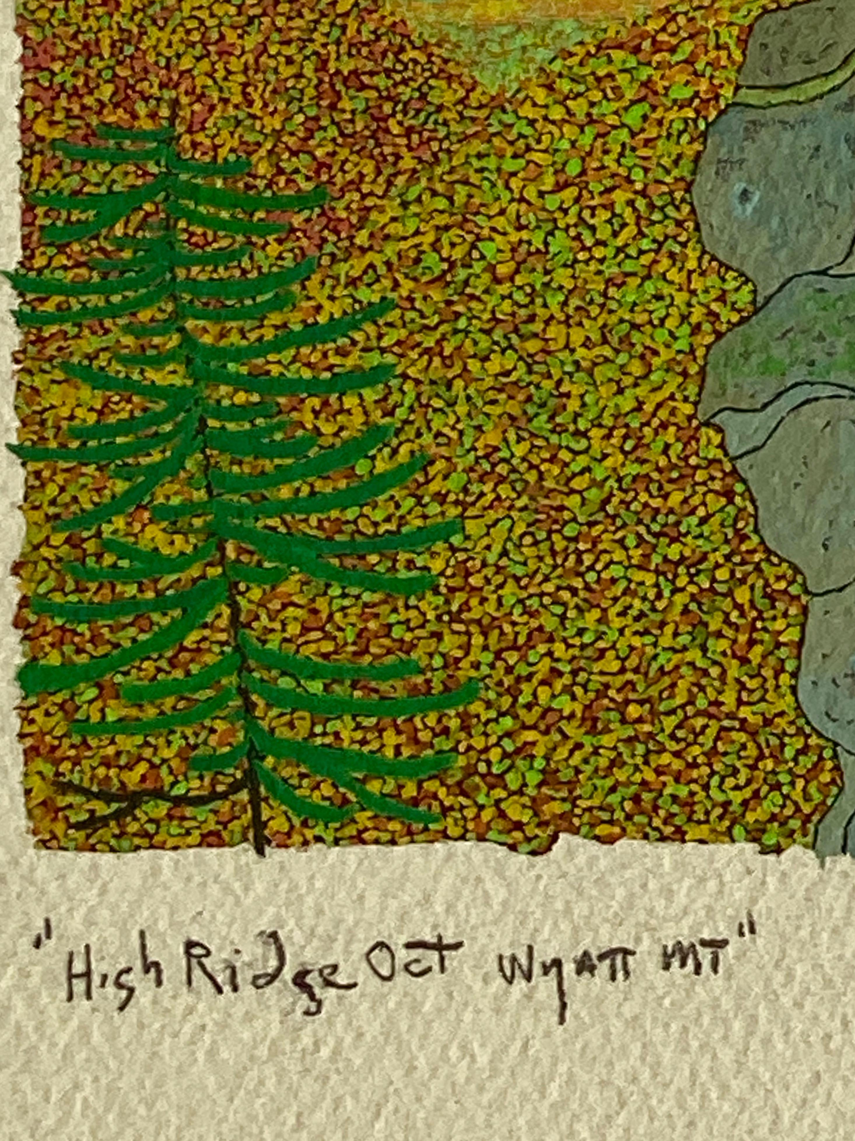 High Ridge, October, Wyatt Mt., Gray Mountain, Green, Yellow, Autumn Foliage For Sale 3