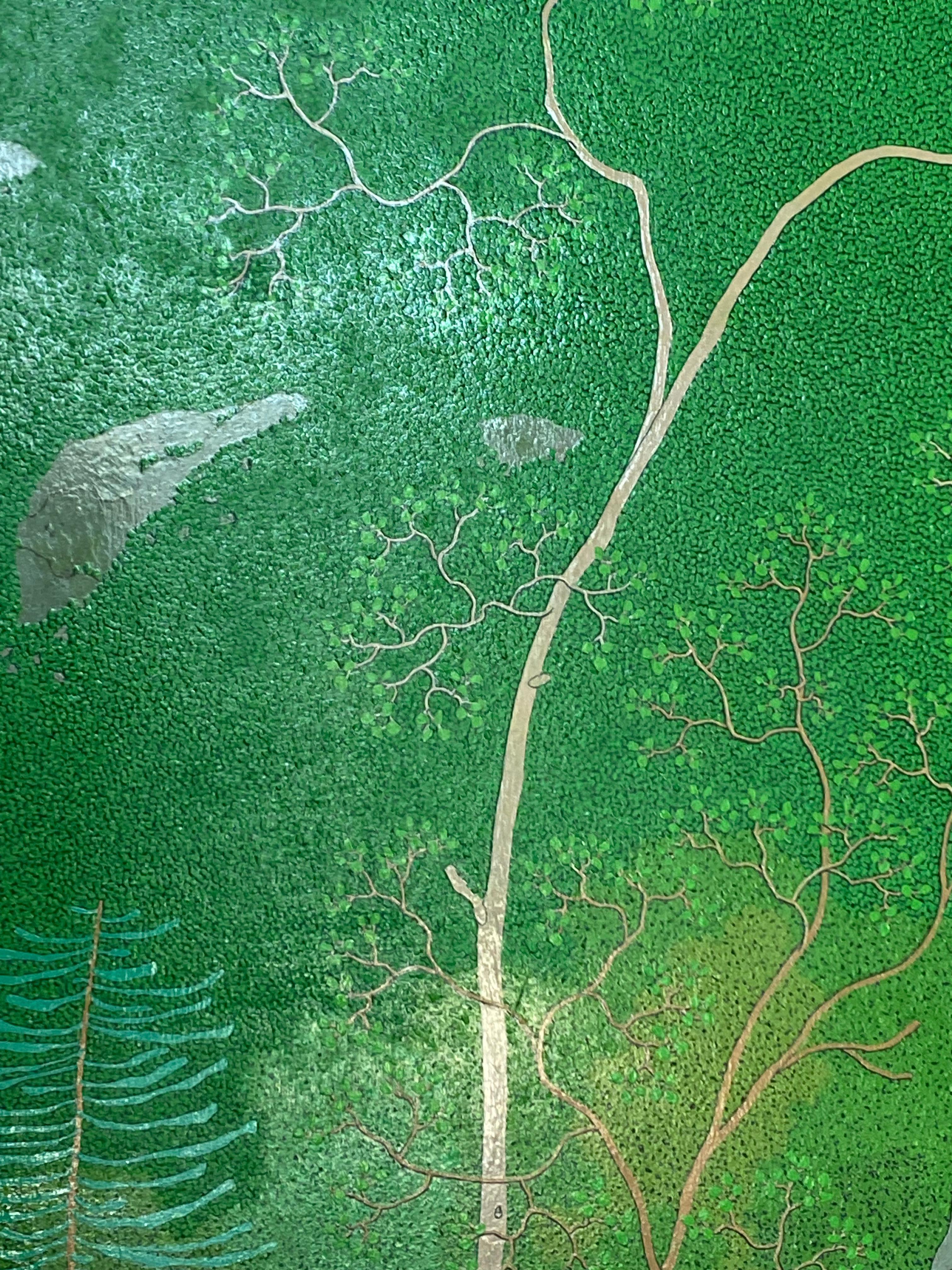 Última luz en Slaters Ridge Wyatt Mt - Paisaje montañoso verde de cielo azul, 2017 en venta 5
