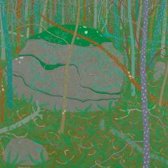 Fougères sur un rocher recouvert de mousse, montagne June Wyatt – Paysage forestier de Virginie, 2023