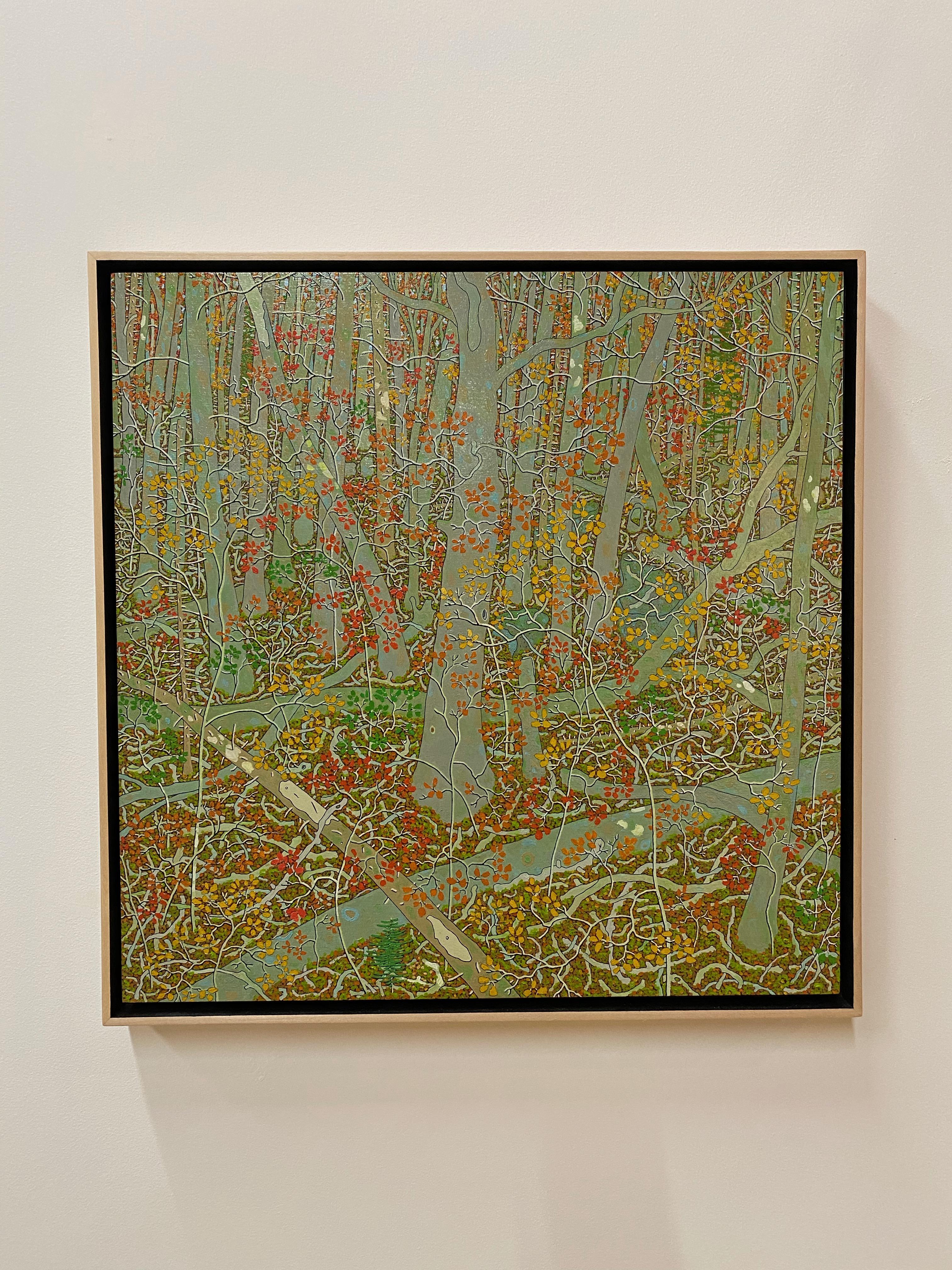 Old Oak October - Contemporary Fall Landscape Virginia Forest Trees, 2011 - Painting by Gregory Hennen