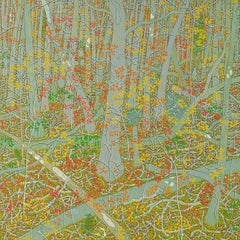 Old Oak October, Grey, Orange, Yellow, Green Fall Forest, Virginia Landscape