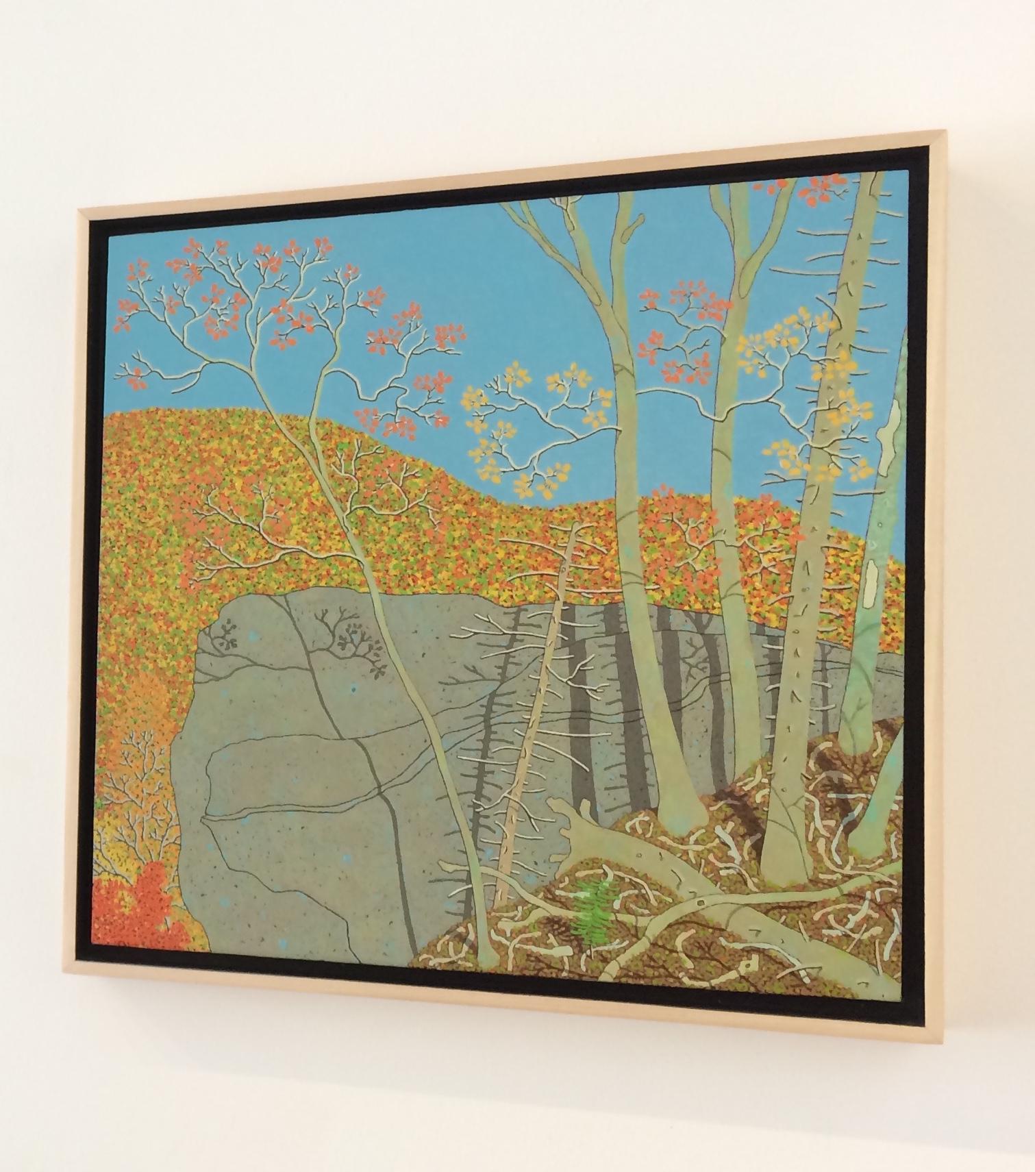 Overlook Oct. Wyatt Mt. - Cielo Azul Hojas Montañas de Virginia Paisaje Otoñal - Painting de Gregory Hennen