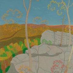 Overlook Oct. Wyatt Mt., Virginia Herbstlandschaft, blauer Himmel, farbenfrohe Blätter