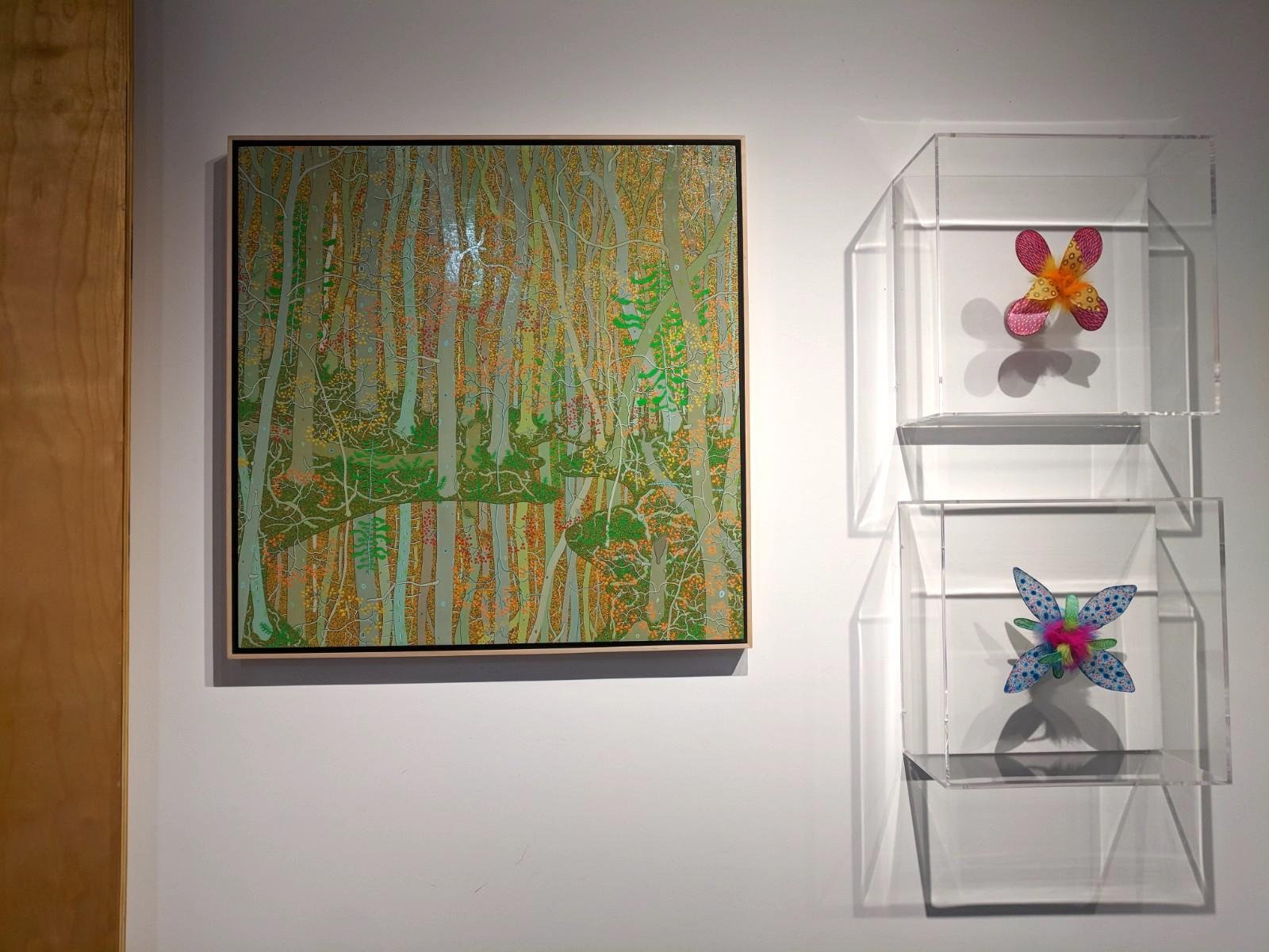 Reflections at the Spring's Entrance - Contemporary Landscape Autumn Forest 2017 - Brown Landscape Painting by Gregory Hennen
