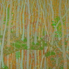 Reflets à l'entrée de la source - Paysage contemporain forêt d'automne 2017.