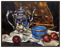 Gregory Hull Original Oil Painting On Canvas Signed Still Life Illustration Art