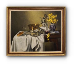 "Very Large Still Life with Sterling" - Framed Contemporary Painting