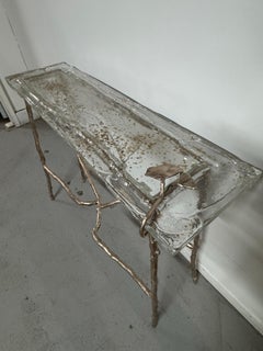 Gregory Nangle Cast Bronze sculptural Cast Glass Branch Tables