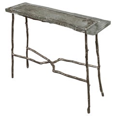 Gregory Nangle Cast Bronze sculptural Cast Glass Branch Tables