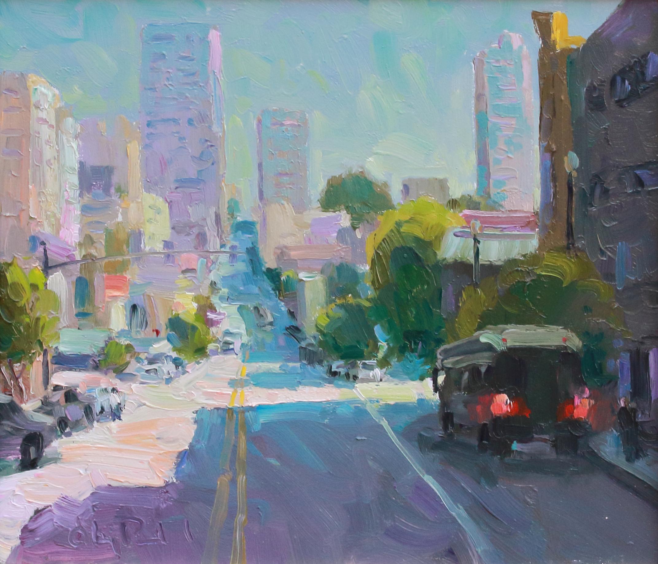 La città del sole - Painting Impressionismo di Gregory Packard