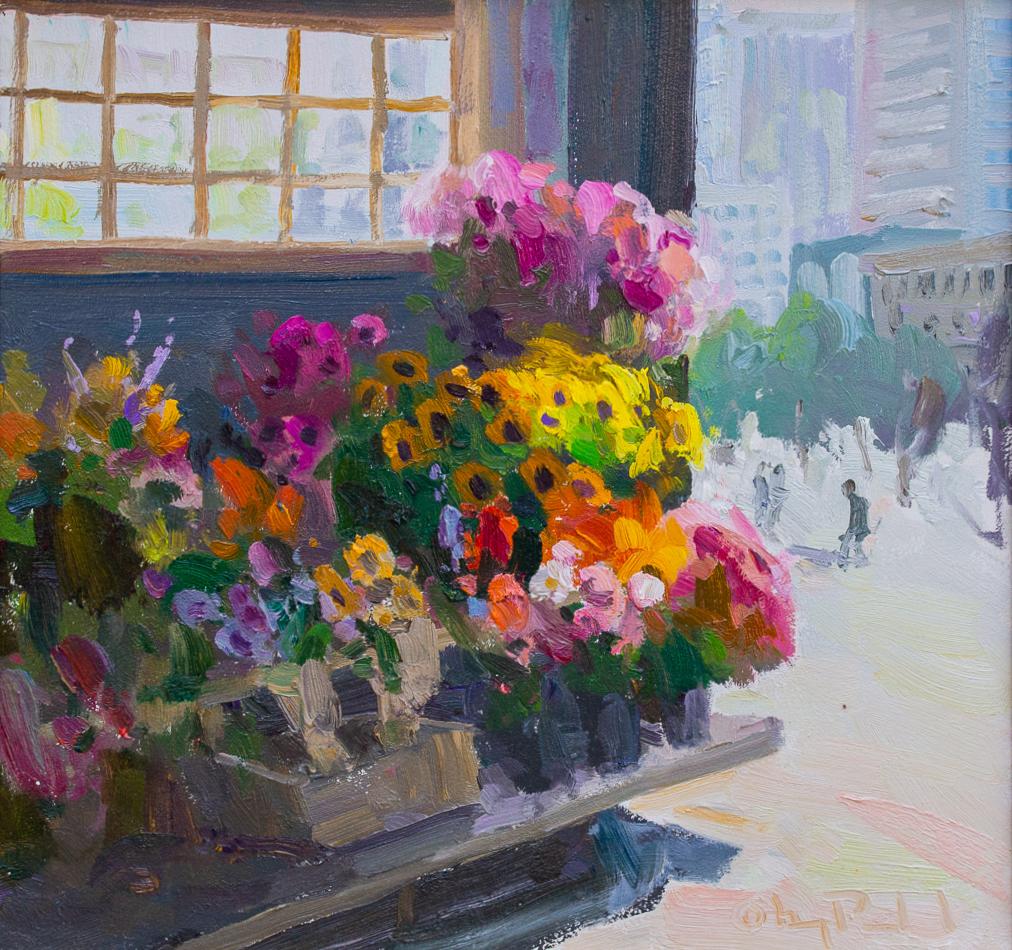 Blumenständer (Impressionismus), Painting, von Gregory Packard