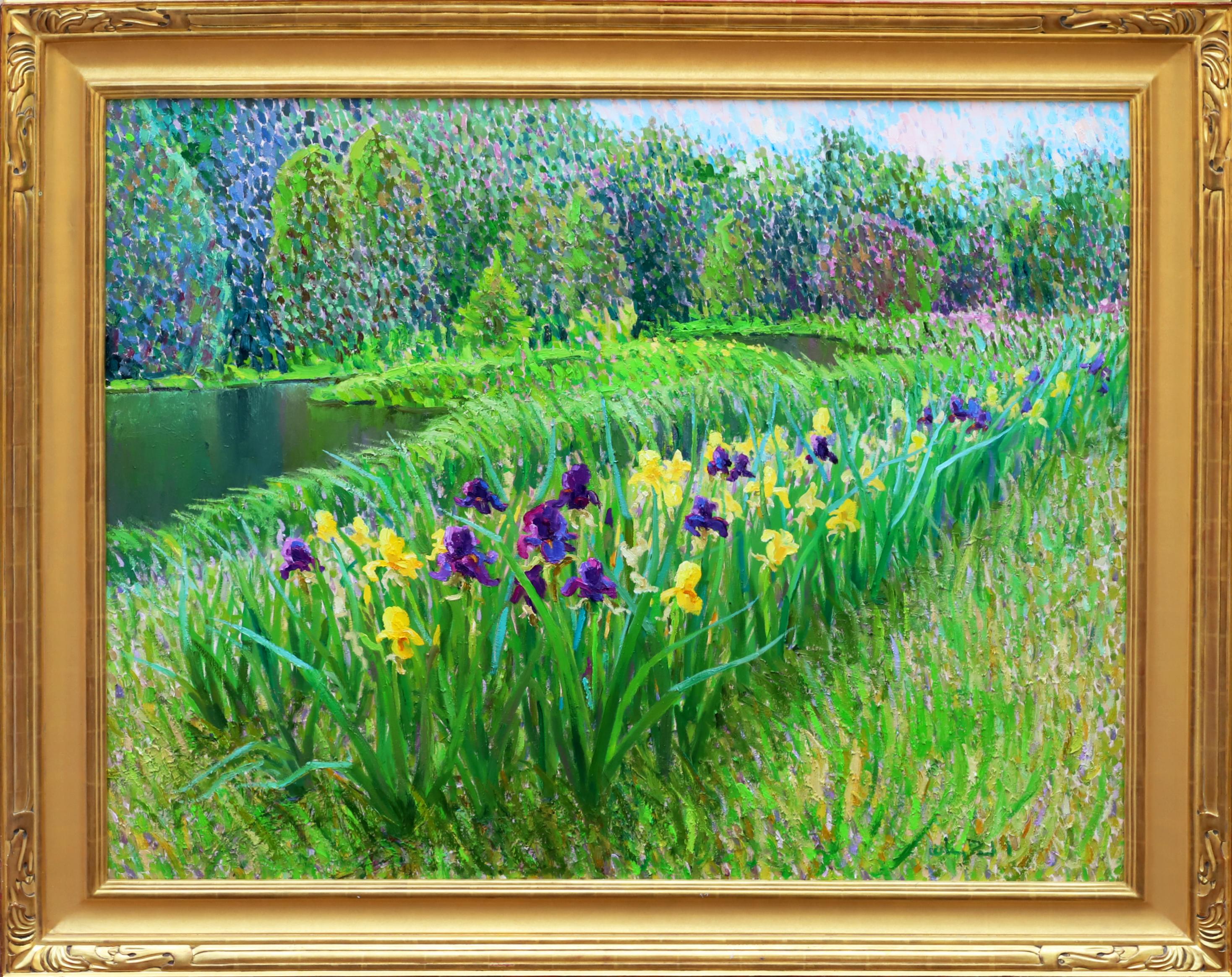 Iris Garden - Painting by Gregory Packard