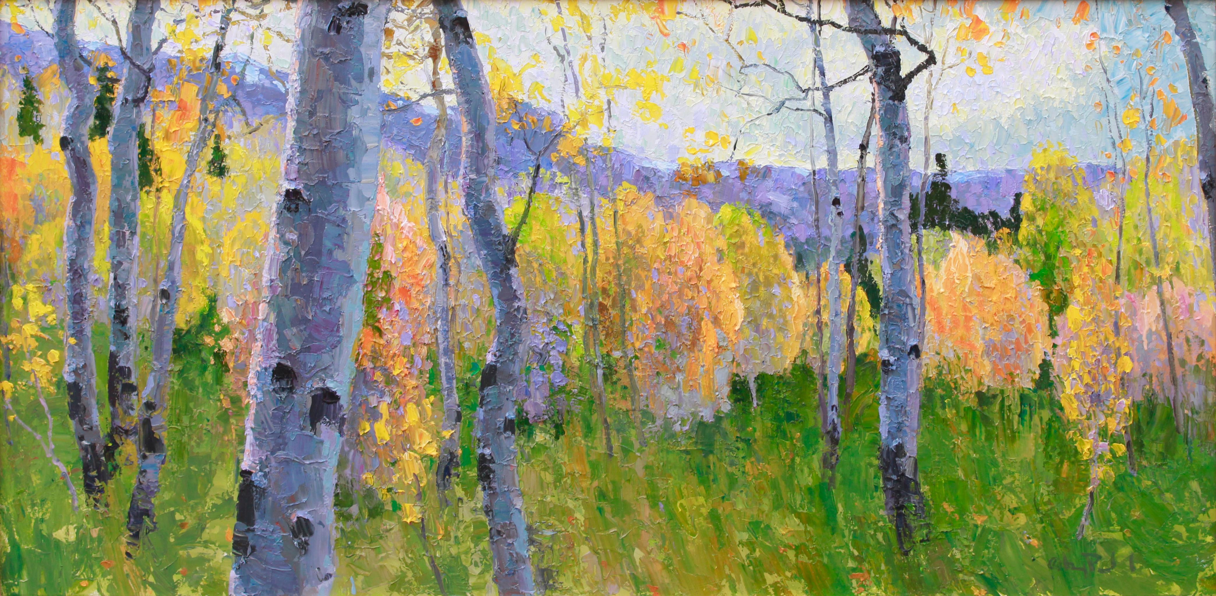 Schöne herbstliche Hölzer (Impressionismus), Painting, von Gregory Packard