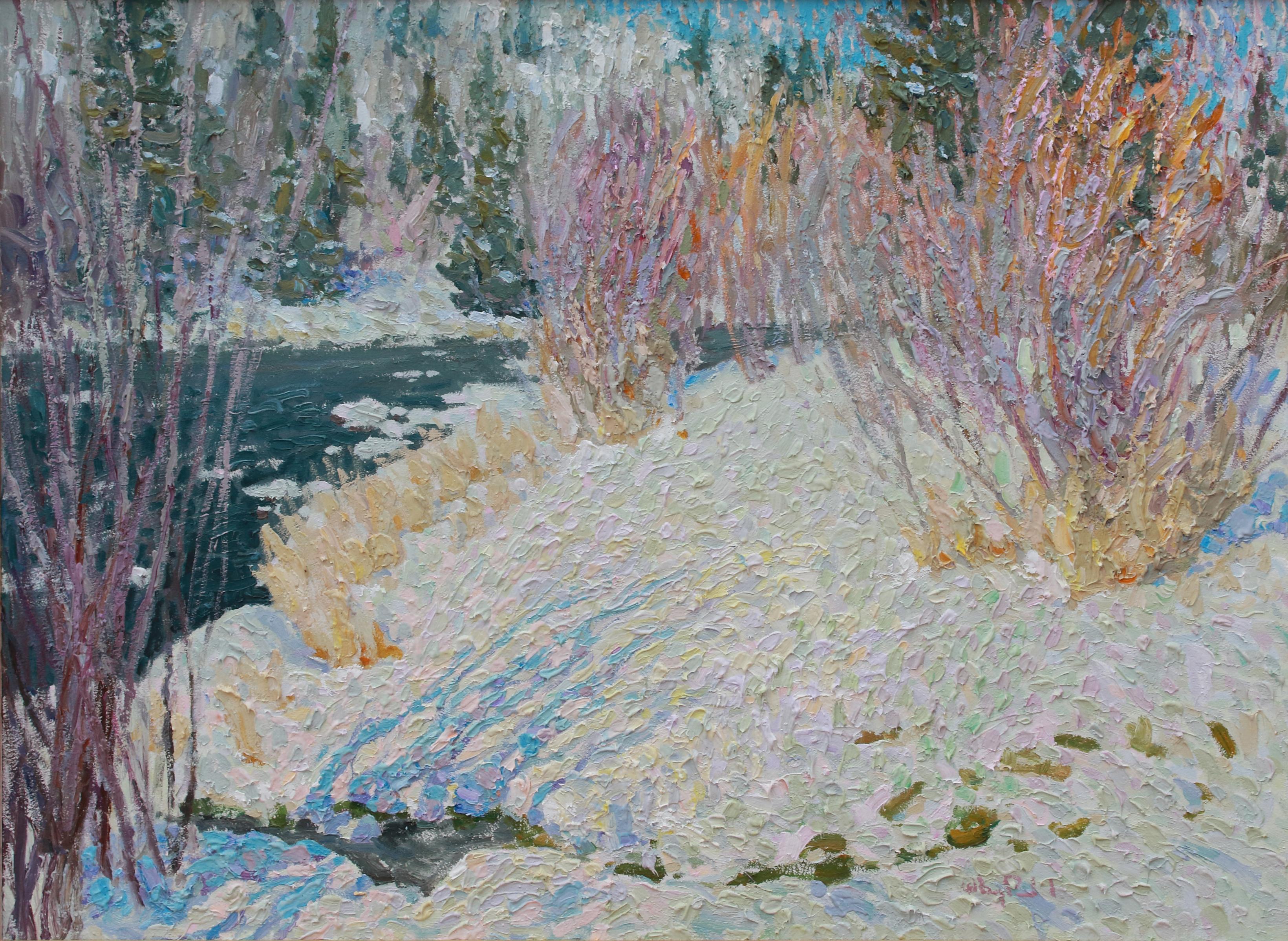 Sutil susurro invernal - Painting Impresionista de Gregory Packard
