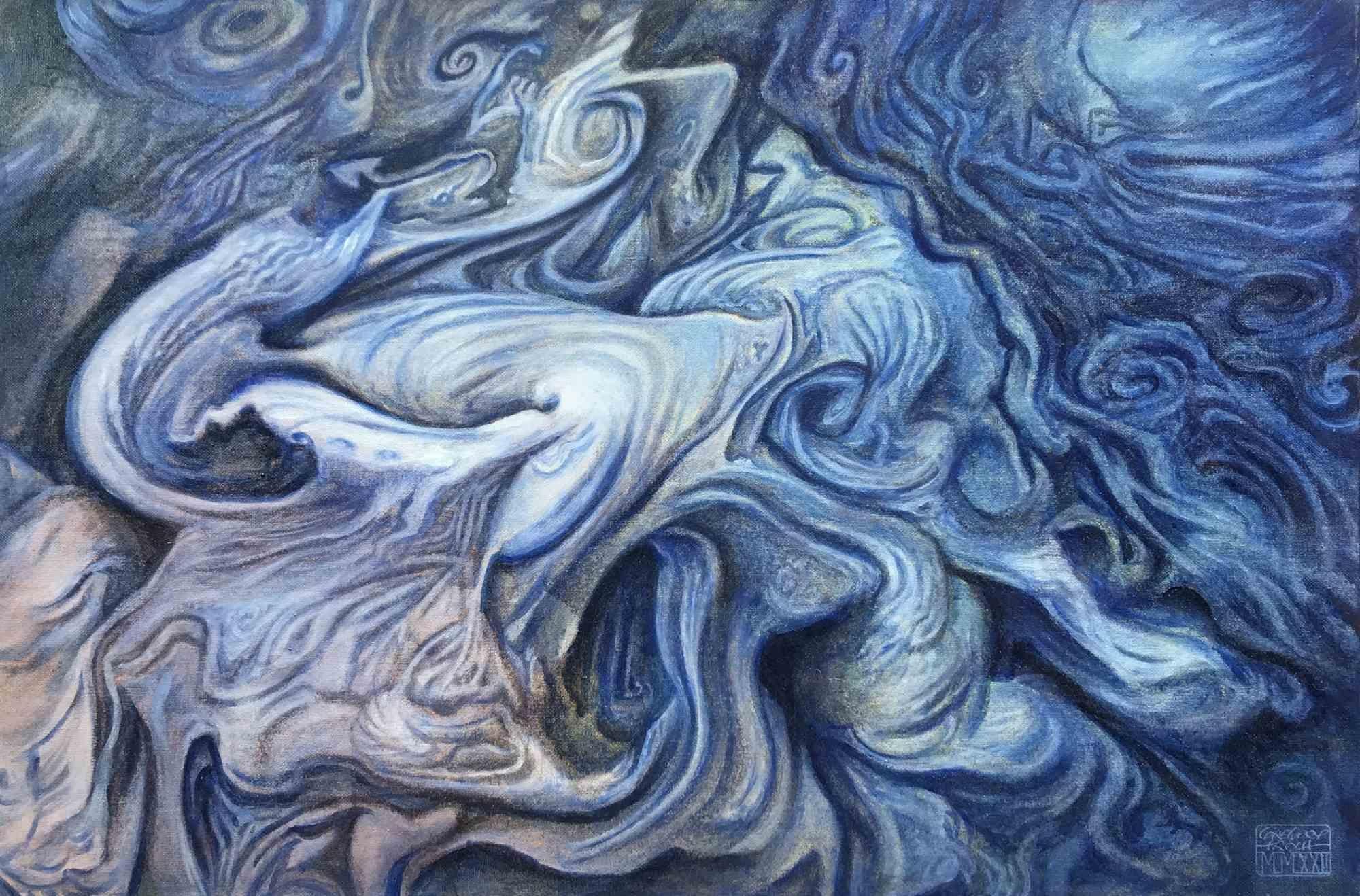 Nuvole sulla superficie del pianeta Giove, viste dall'alto, riprese dalla sonda della Nasa, Juno. Condizioni eccellenti.