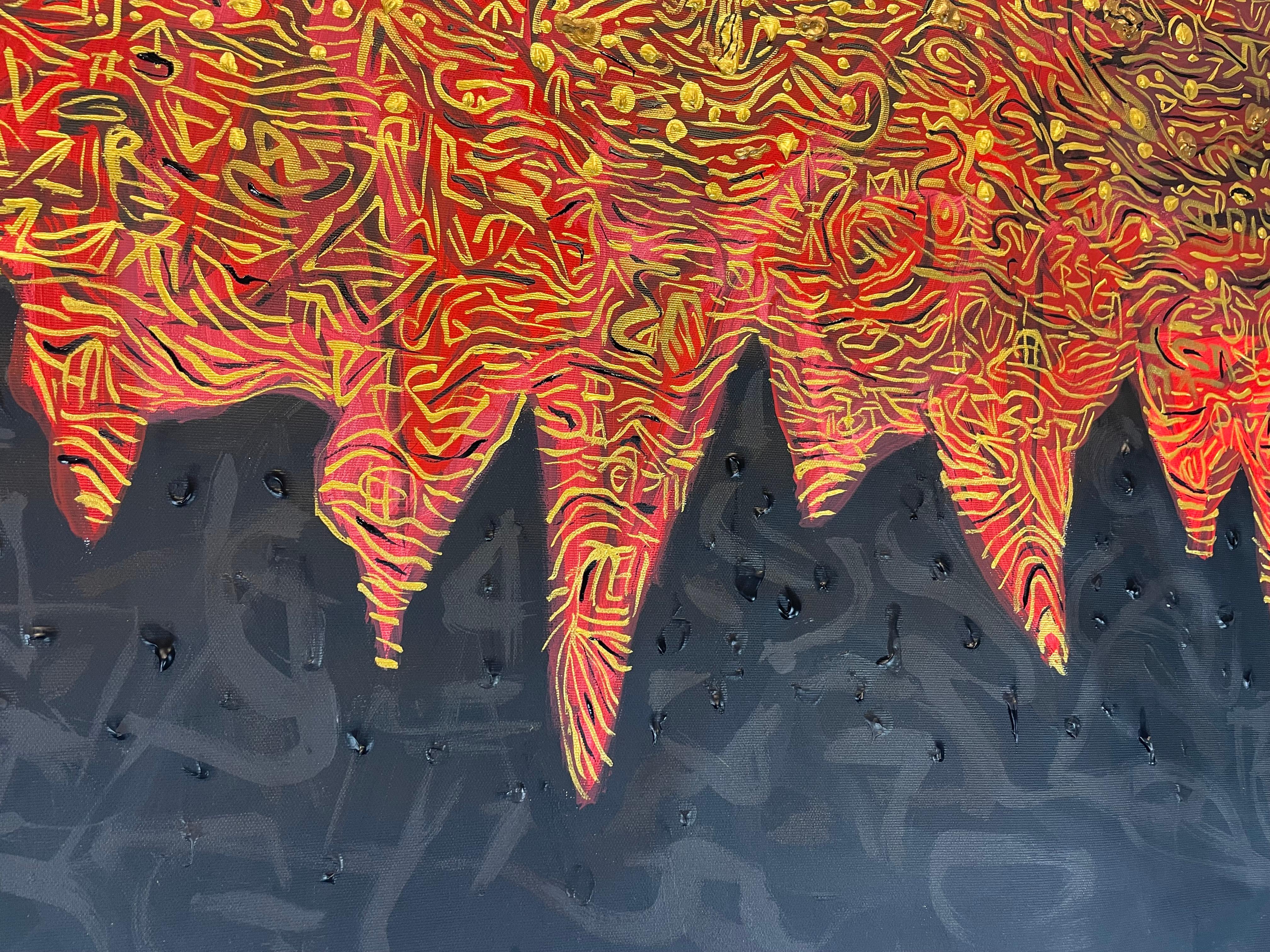 Lupi Rossi. Aus der Serie Primordial Vibration – Painting von Gregory Robin