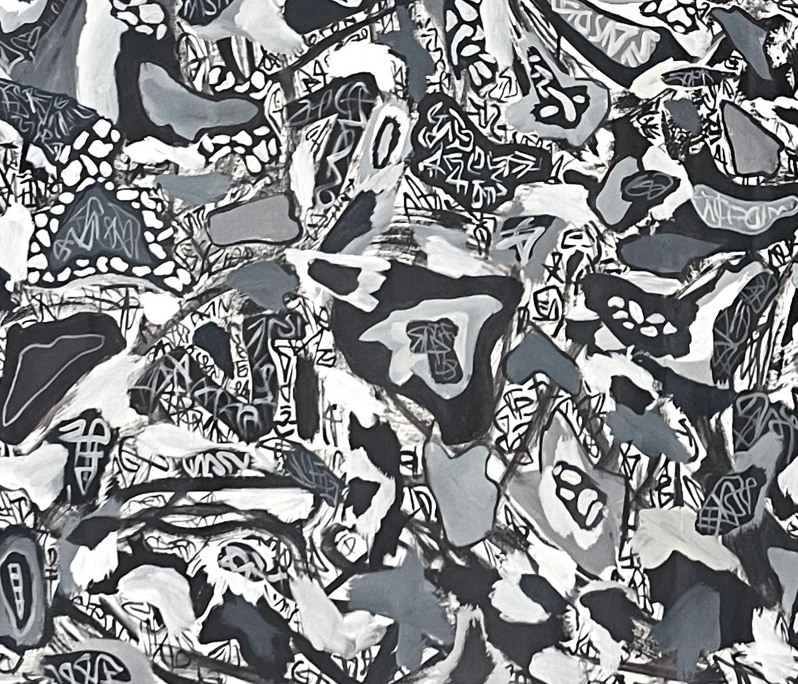 Monoculture 3. From Moon Phases series - Gray Abstract Painting by Gregory Robin