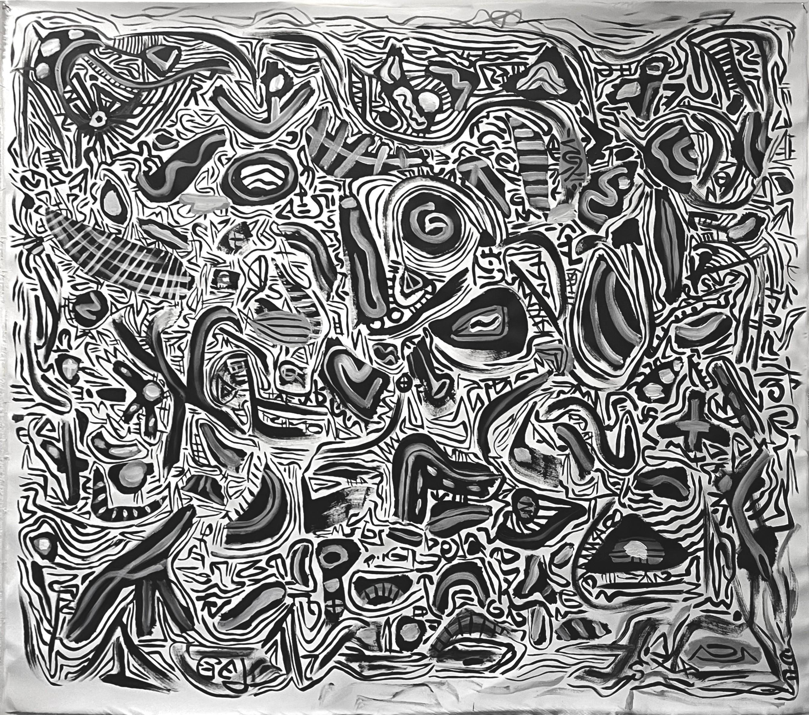 Luna nocturna. De la serie Fases de la Luna - Painting Abstracto de Gregory Robin